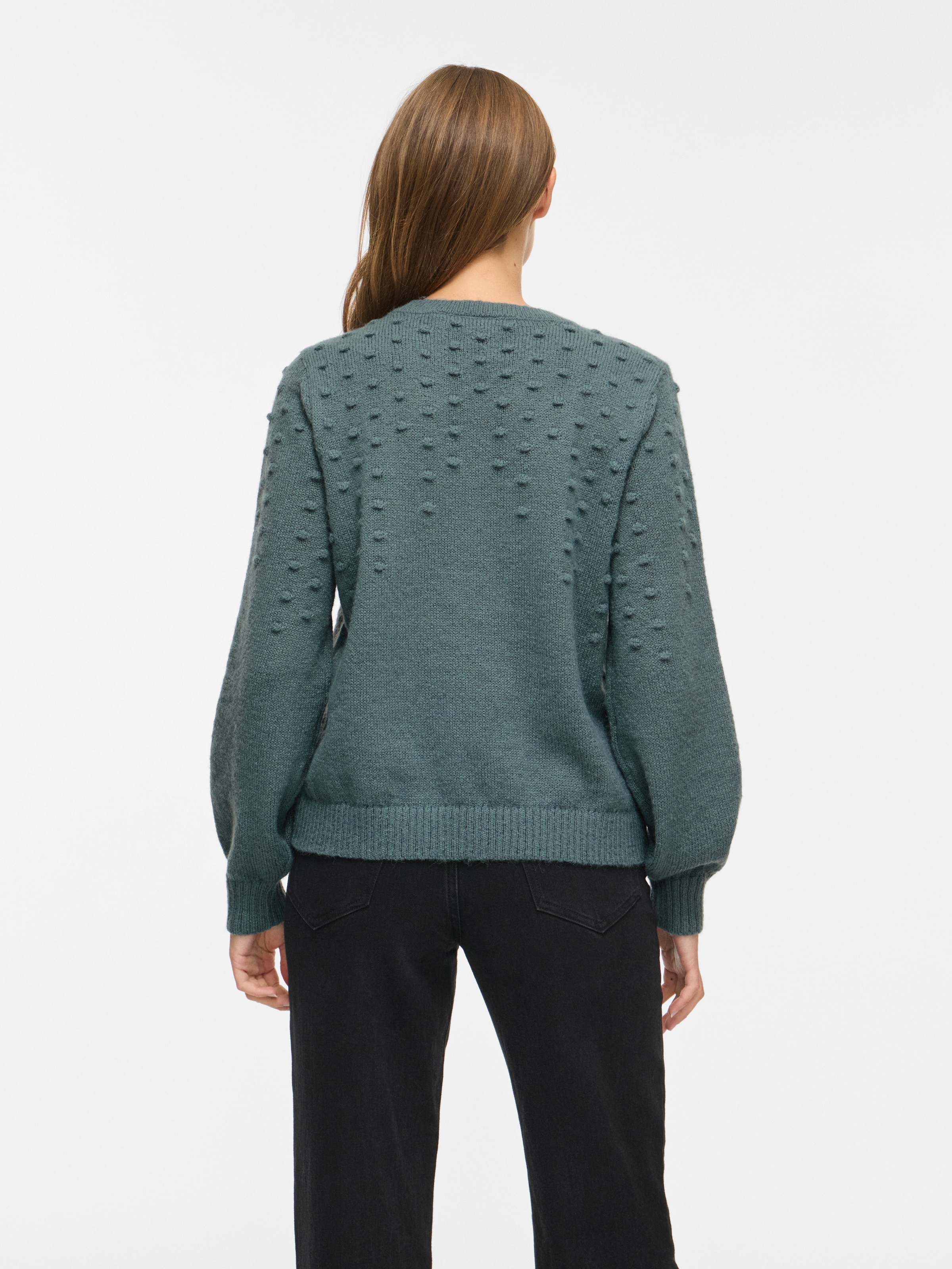 Vila Rundhalspullover »VITULI O-NECK L/S DOT KNIT TOP-NOOS« Kunstfaser, normal geschnitten