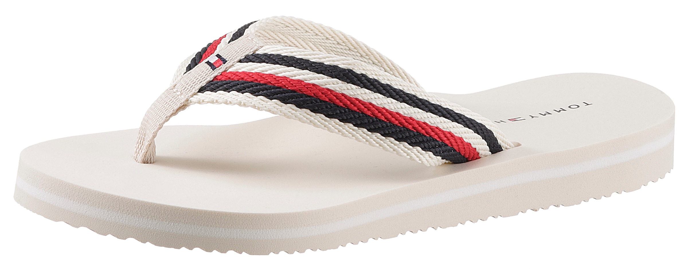 Zehentrenner »TOMMY ESSENTIAL COMFORT SANDAL«, mit gestreiften Bandagen