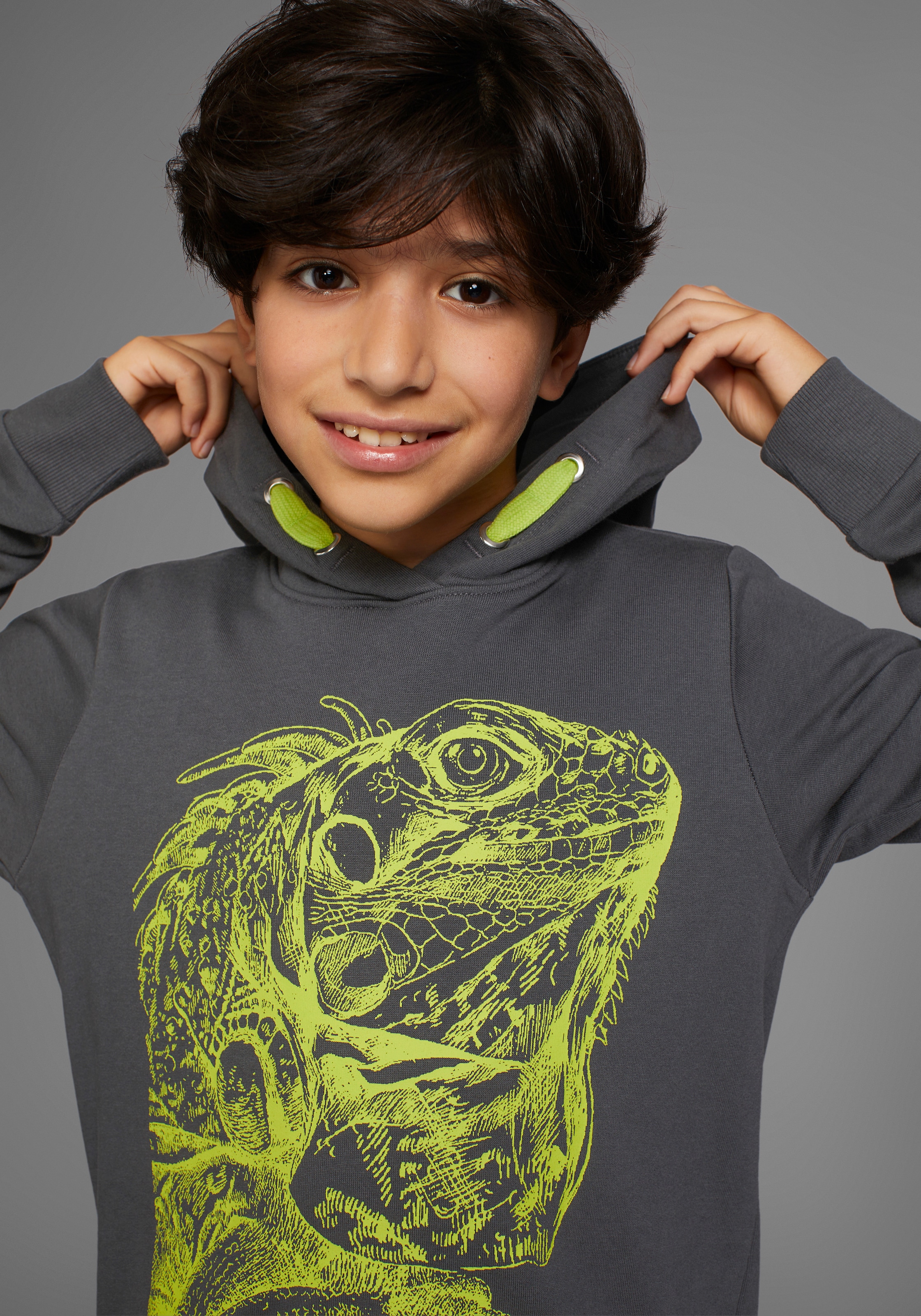 KIDSWORLD Kapuzensweatshirt »GECKO - Print«, , cooles Tiermotiv
