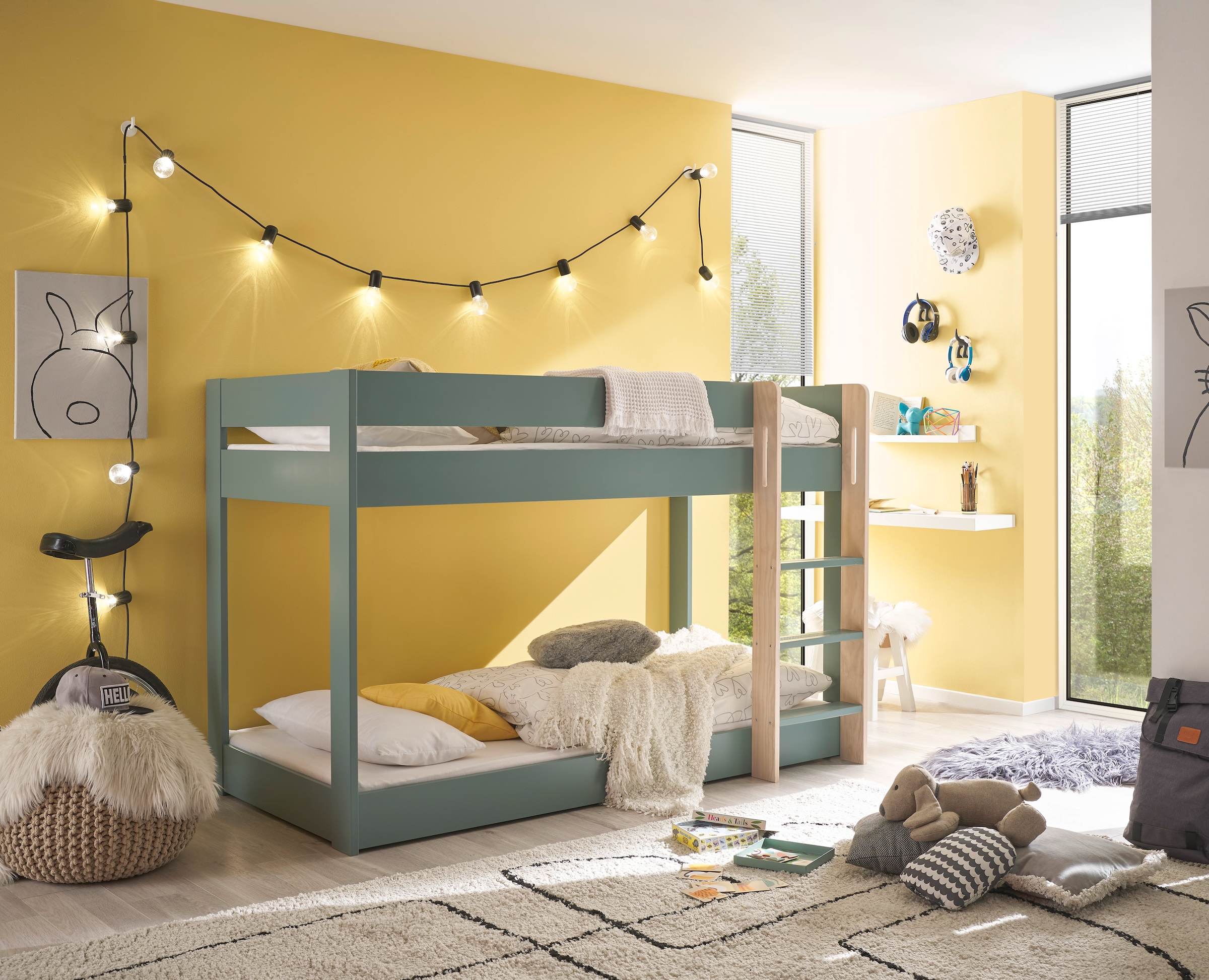Begabino Bettgestell »Lauri Bett, Etagenbett, Hochbett«, 2 Liegeflächen, mit Leiteraufstieg zum oberen Bett