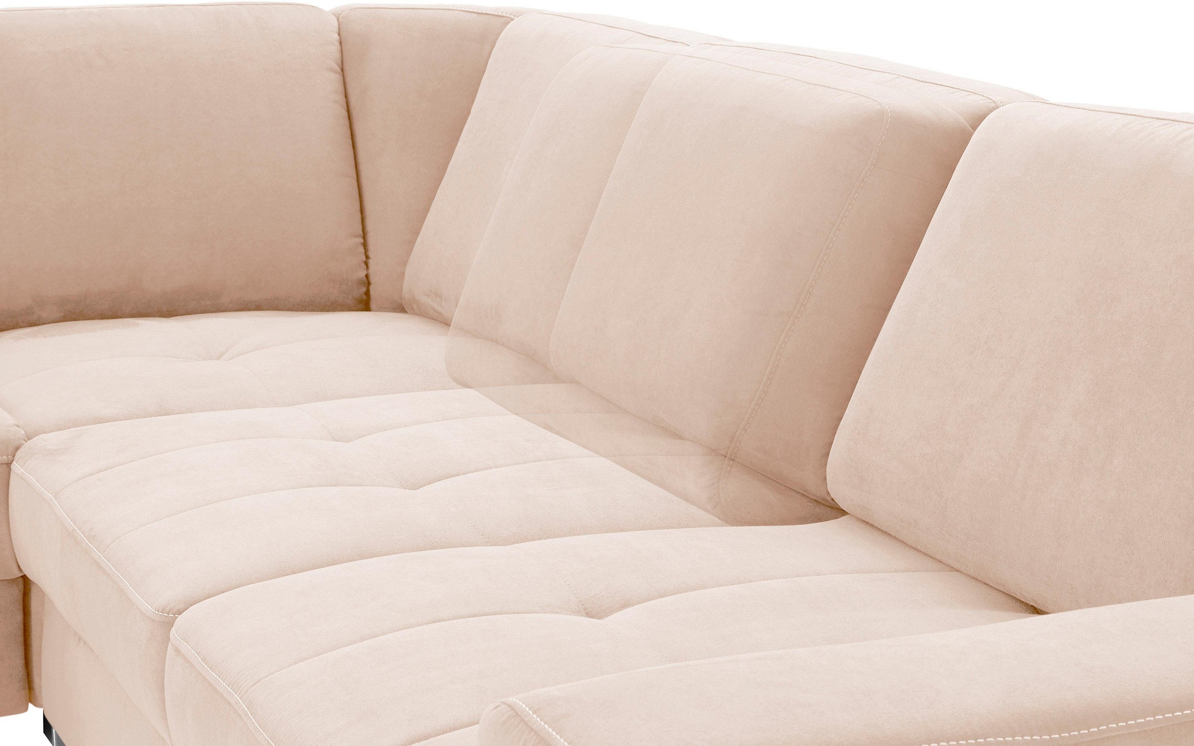 sit&more Ecksofa »Santorini L-Form«, mit Federkern und Sitztiefenverstellung, wahlweise mit Bettfunktion