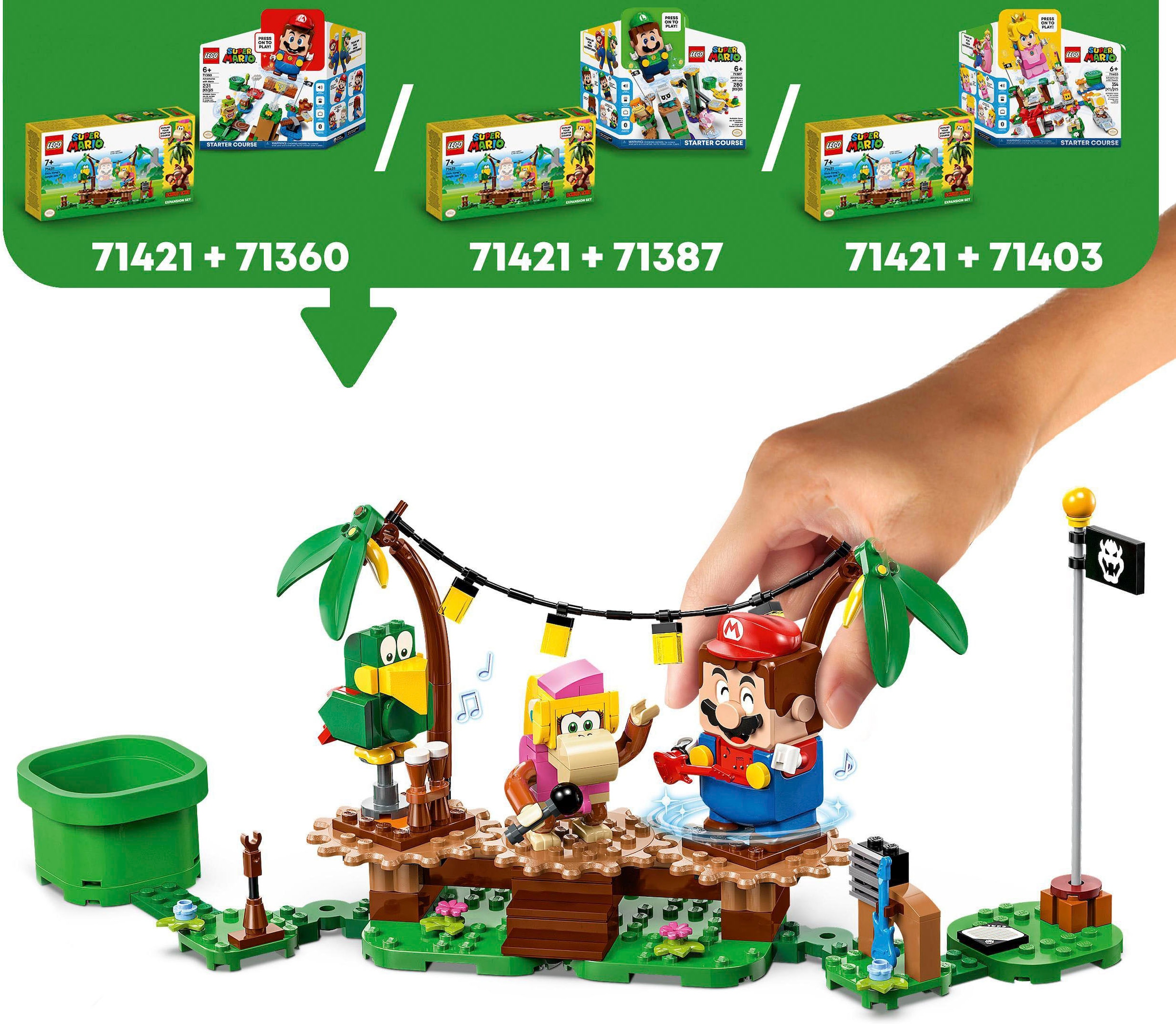 LEGO® Konstruktionsspielsteine »Dixie Kongs Dschungel-Jam – Erweiterungsset (71421), LEGO® Super Mario«, (174 St.), Made in Europe