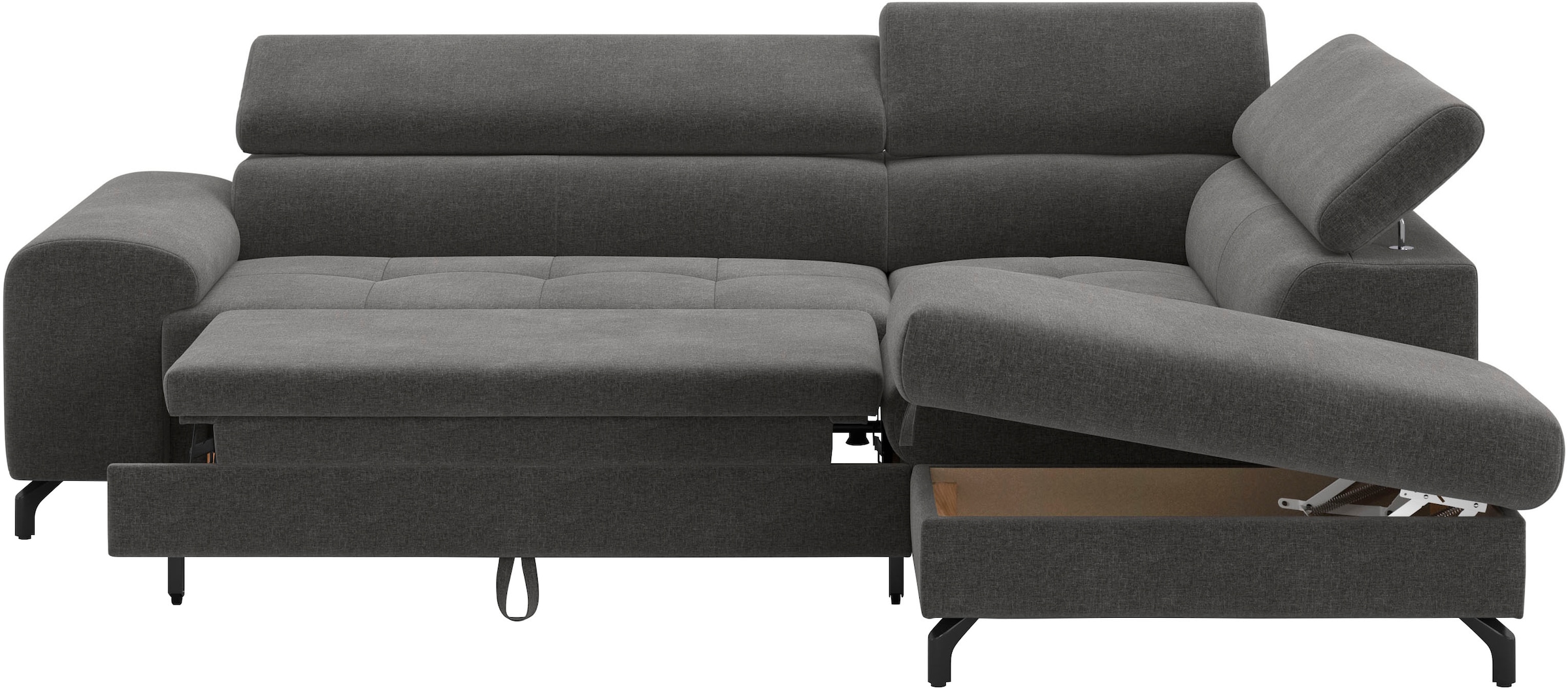 COTTA Ecksofa »Aura L-Form, B: 260 cm« mit Bettfunktion, Bettkasten & Kopfteilverstellung