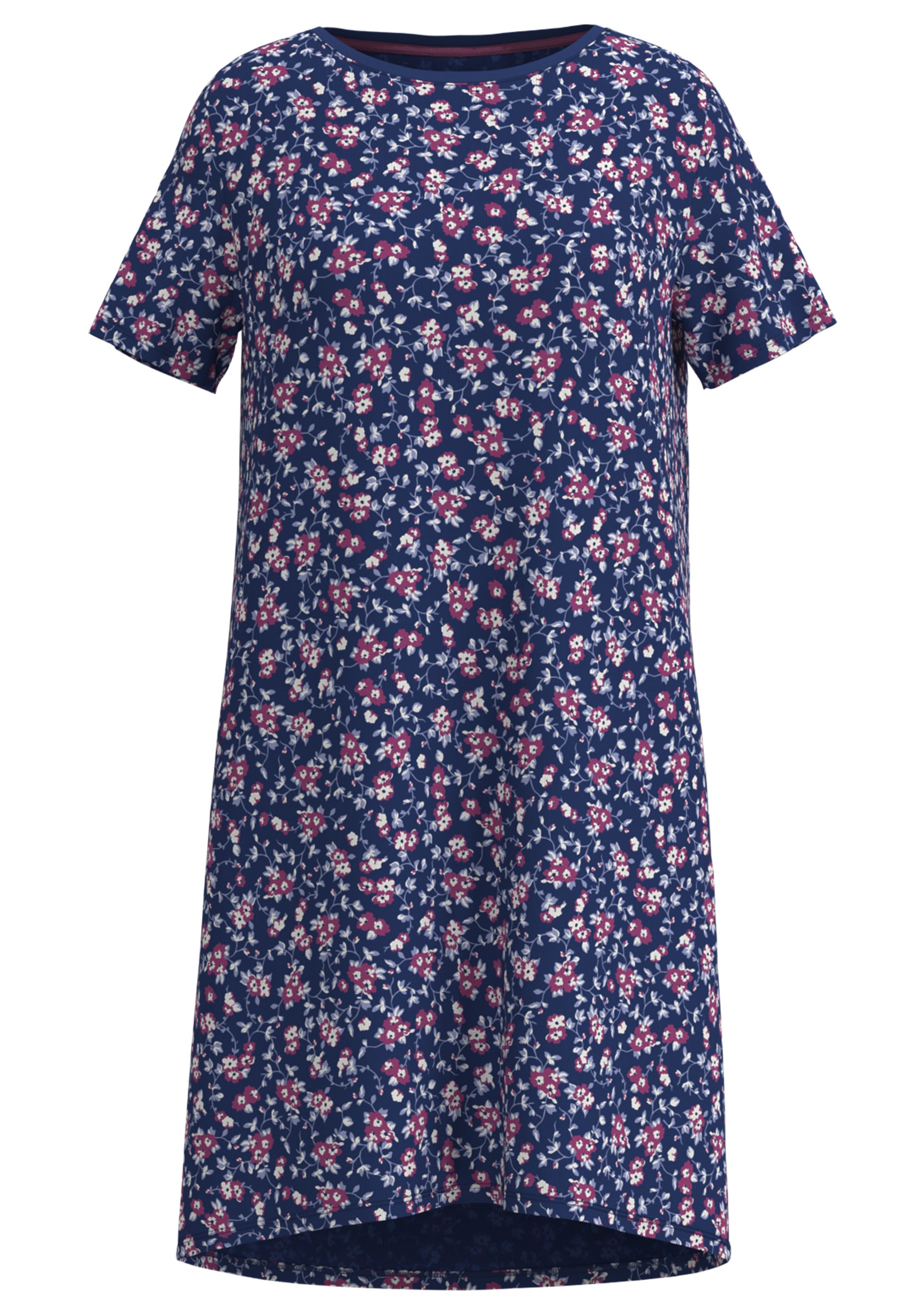 GÖTZBURG Pyjama knielang, Kurzarm, Rundhalsausschnitt, mit Motiv, Baumwolle