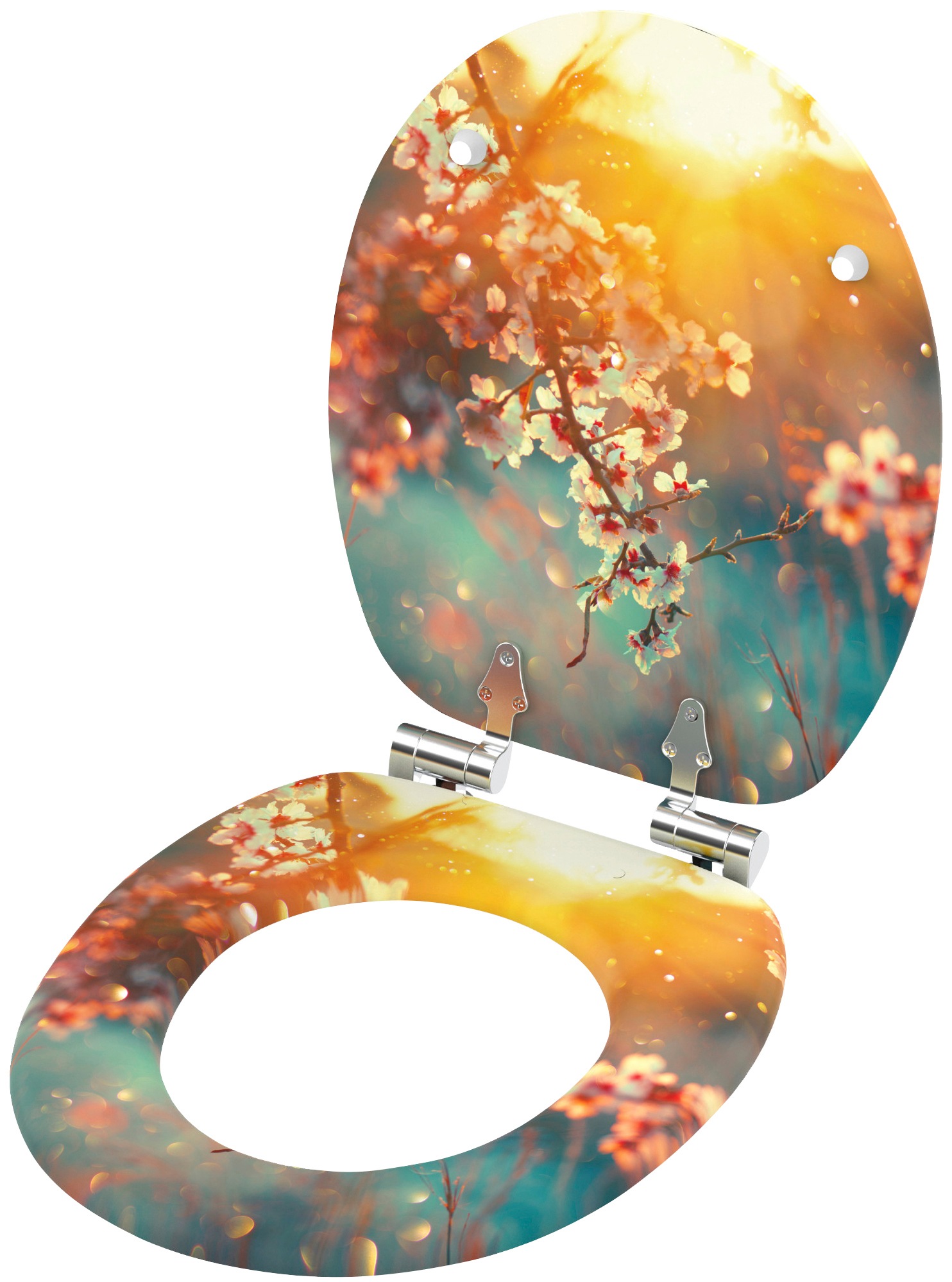 Sanilo WC-Sitz »Kirschblüte« mit Absenkautomatik, BxL: 37,7 x 42,0 - 47,0 cm