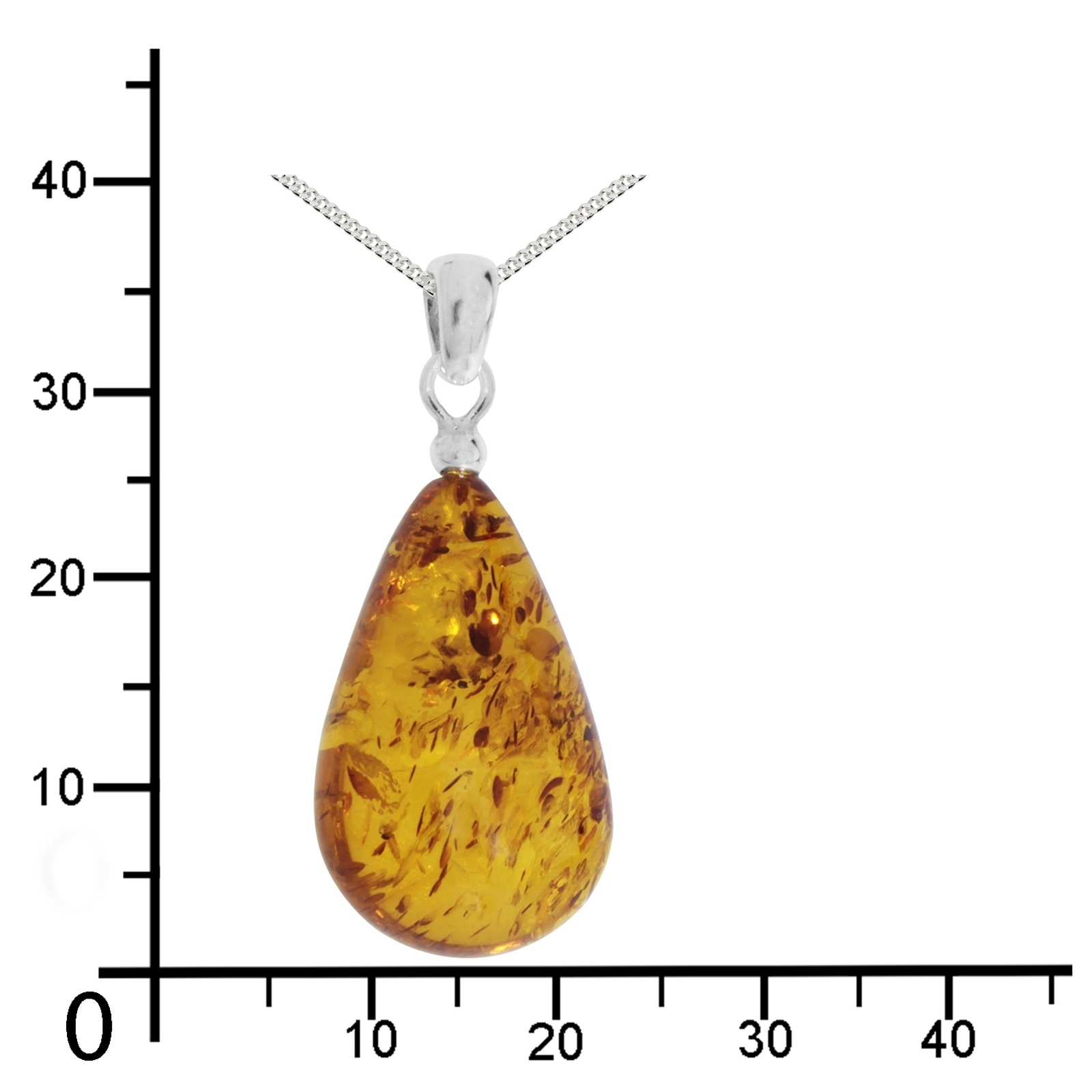 OSTSEE-SCHMUCK Kette mit Anhänger »- Tropfen ca. 26 mm lang - Silber 925/000 - Bernstein«