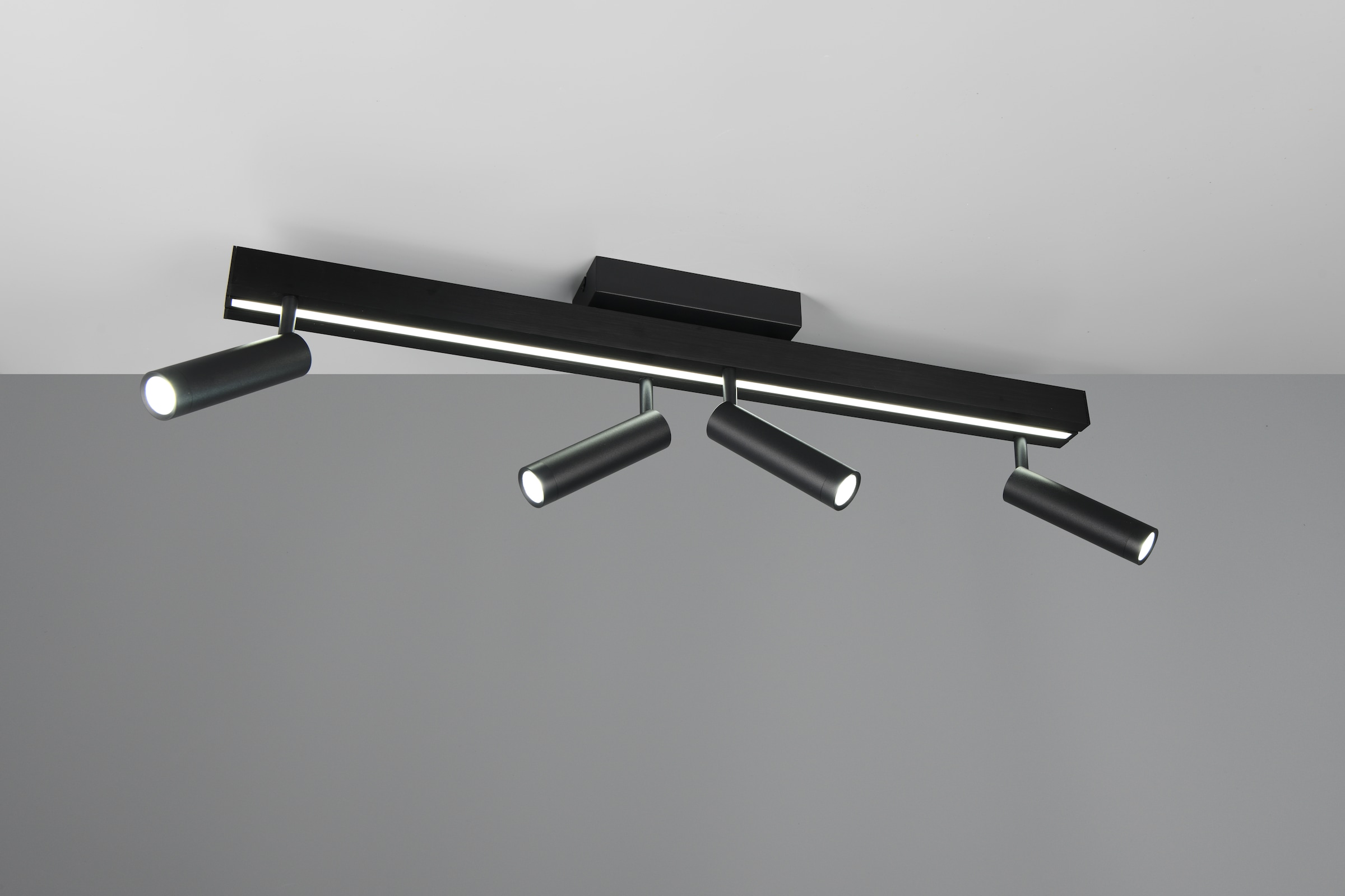 TRIO Leuchten LED Deckenleuchte »ZENO ausziehbare LED Deckenlampe mit 4 verstellbaren Spots dimmbar CCT« LED-Board 1 Stk. warmweiß - kaltweiß getrennt schaltbare Spots, Lichtfarbe einstellbar inkl Fernbedienung