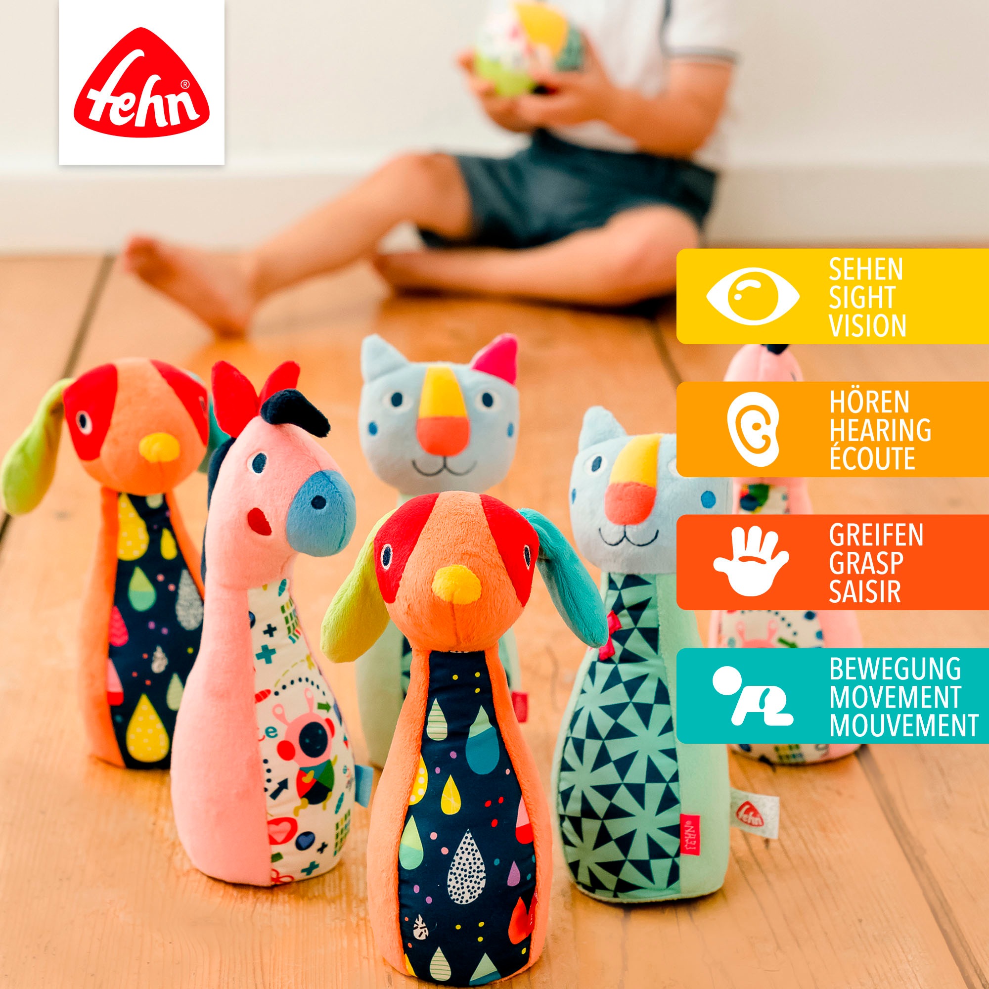 Fehn Spiel »COLOR Friends, Kegelspiel«, mit verborgenen Geräuschen