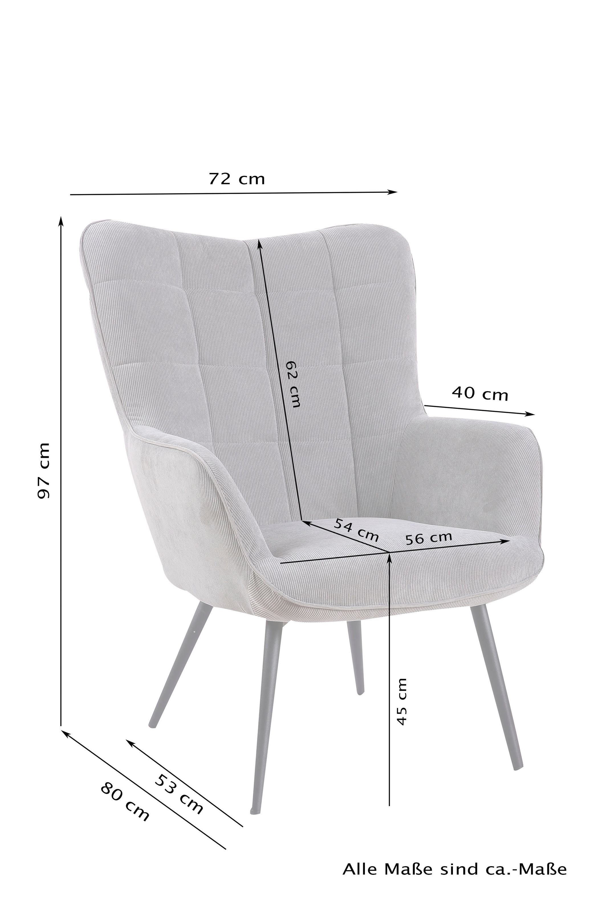byLIVING Sitzgruppe »Uta«, Set, 2 tlg., Sessel mit Hocker