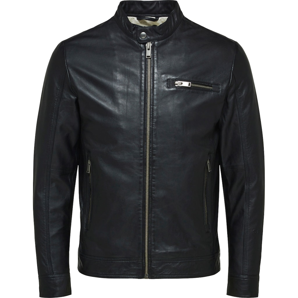 SELECTED HOMME Bikerjacke »ICONIC CLASSIC LEATHER JKT«
