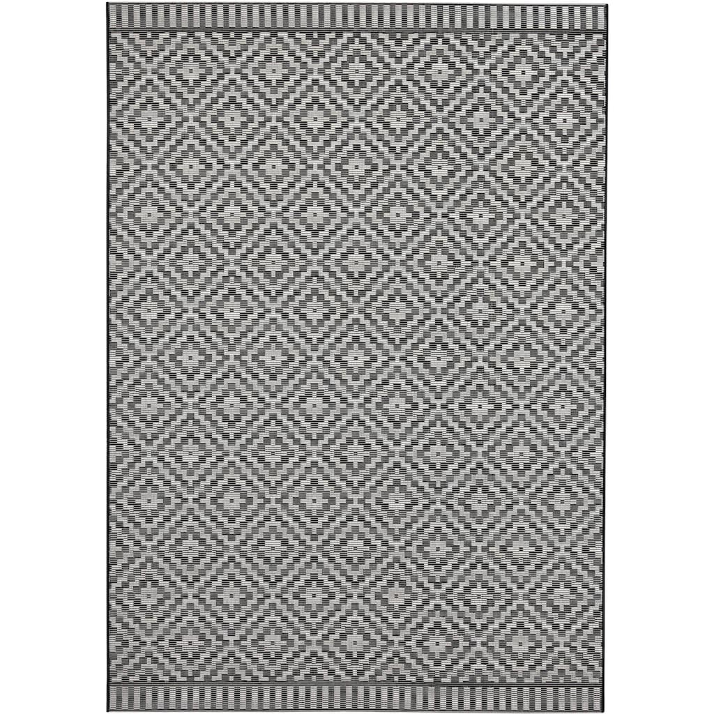 freundin Home Collection Teppich »Breeze«, rechteckig, 8 mm Höhe, In-und Outdoor geeignet, Rauten Design, Pflegeleicht, Flachgewebe