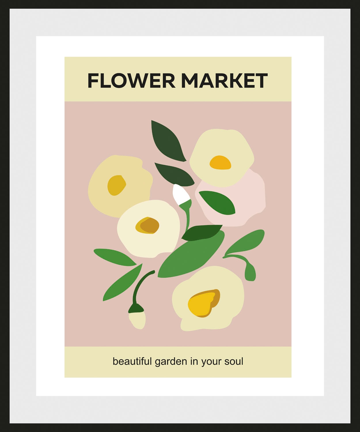 queence Bild »Flower Market«, (1 St.), HD Premium Poster-Druck inkl. Holzrahmen