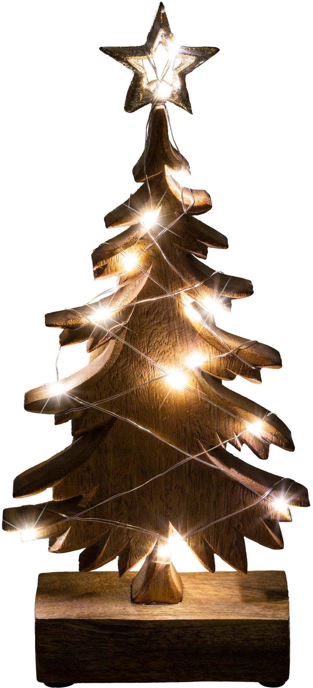 Creativ deco Dekofigur »LUMEN, Deko-Objekt Tannenbaum«, Weihnachtsdeko, Batteriebetrieb