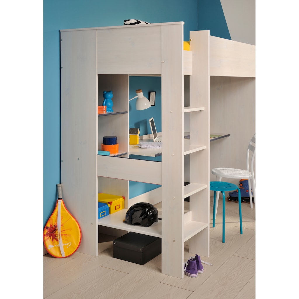 Parisot Jugendzimmer-Set »Smoozy«, (Set, 2 St., Hochbett mit integr. Schreibtisch und Kleiderschrank)