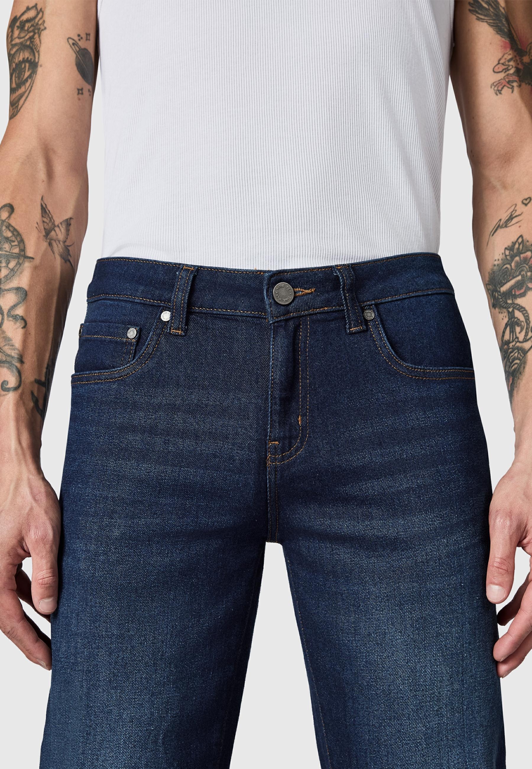PEAK TIME Tapered-fit-Jeans »Tapered-fit-Jeans Cosmis« Herren Tapered Jeans mit Logoprägung