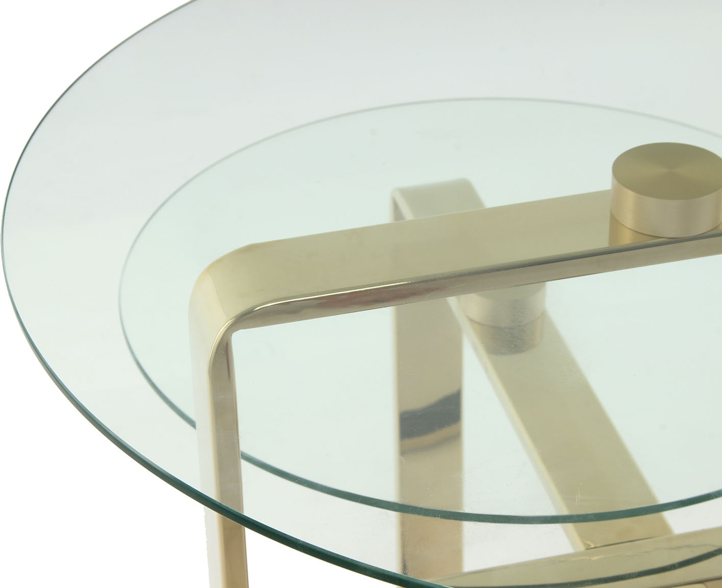 Kayoom Beistelltisch »Catrice 125, Ausgefallenes Gestell aus stabilem Edelstahl«, (1 St.), ausgefallenes Gestelldesign aus Edelstahl, zwei Ablageflächen