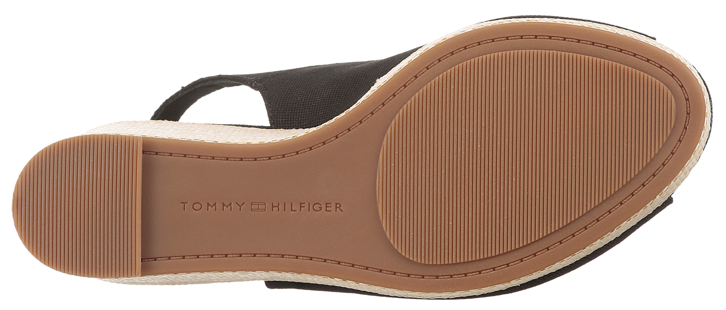 Tommy Hilfiger High-Heel-Sandalette »FLAG HIGH WEDGE ESPAD SLINGBACK«  , Sommerschuh, Partyschuh, Keilsandalette, in schmaler Form