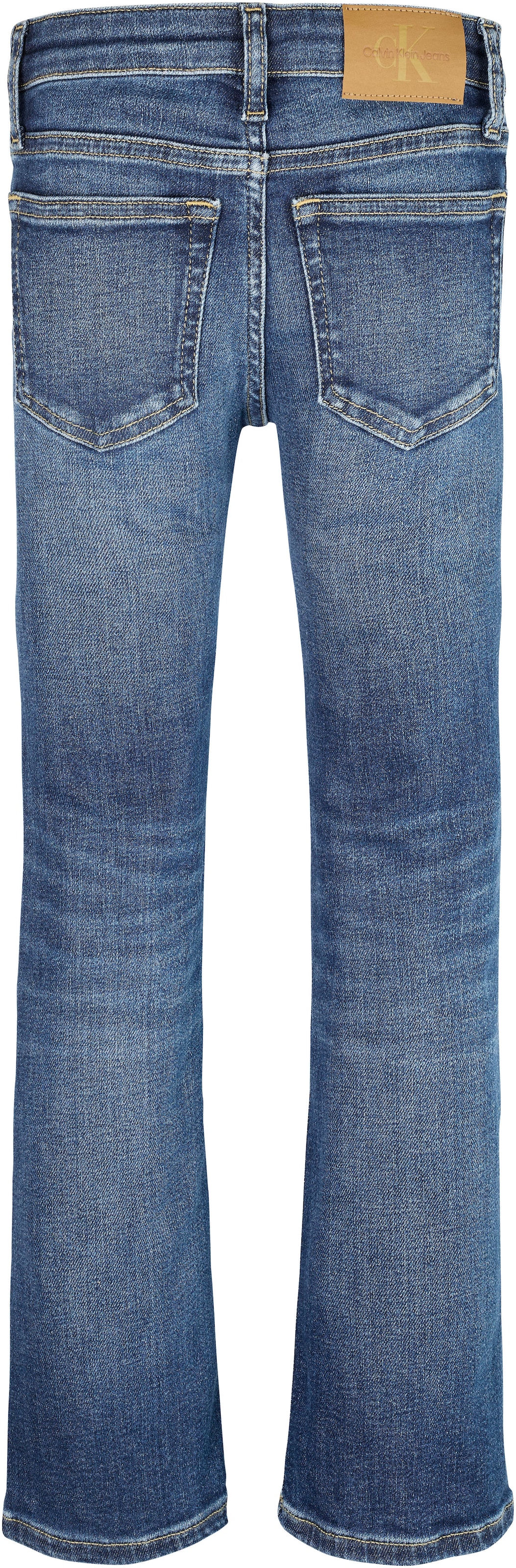 Calvin Klein Jeans Bootcut-Jeans »MR FLARE DARK BLUE VISUAL DENIM«, für Kinder bis 16 Jahre mit Logopatch