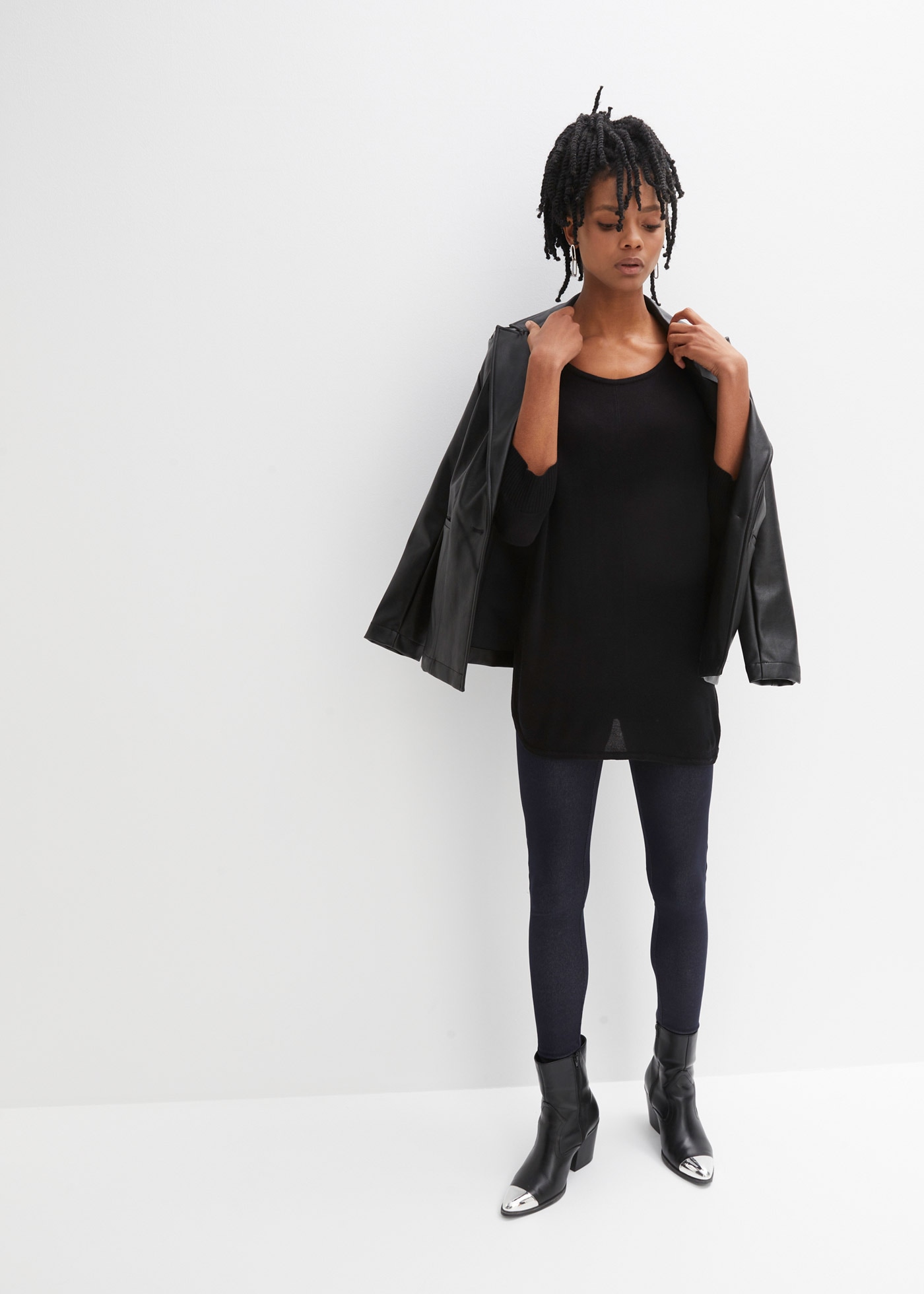 bonprix Strickpullover »Feinstrickpullover mit 3/4 Arm« aus Polyacryl und Viskose, mit Rundhalsausschnitt, mit 3/4-Ärmeln