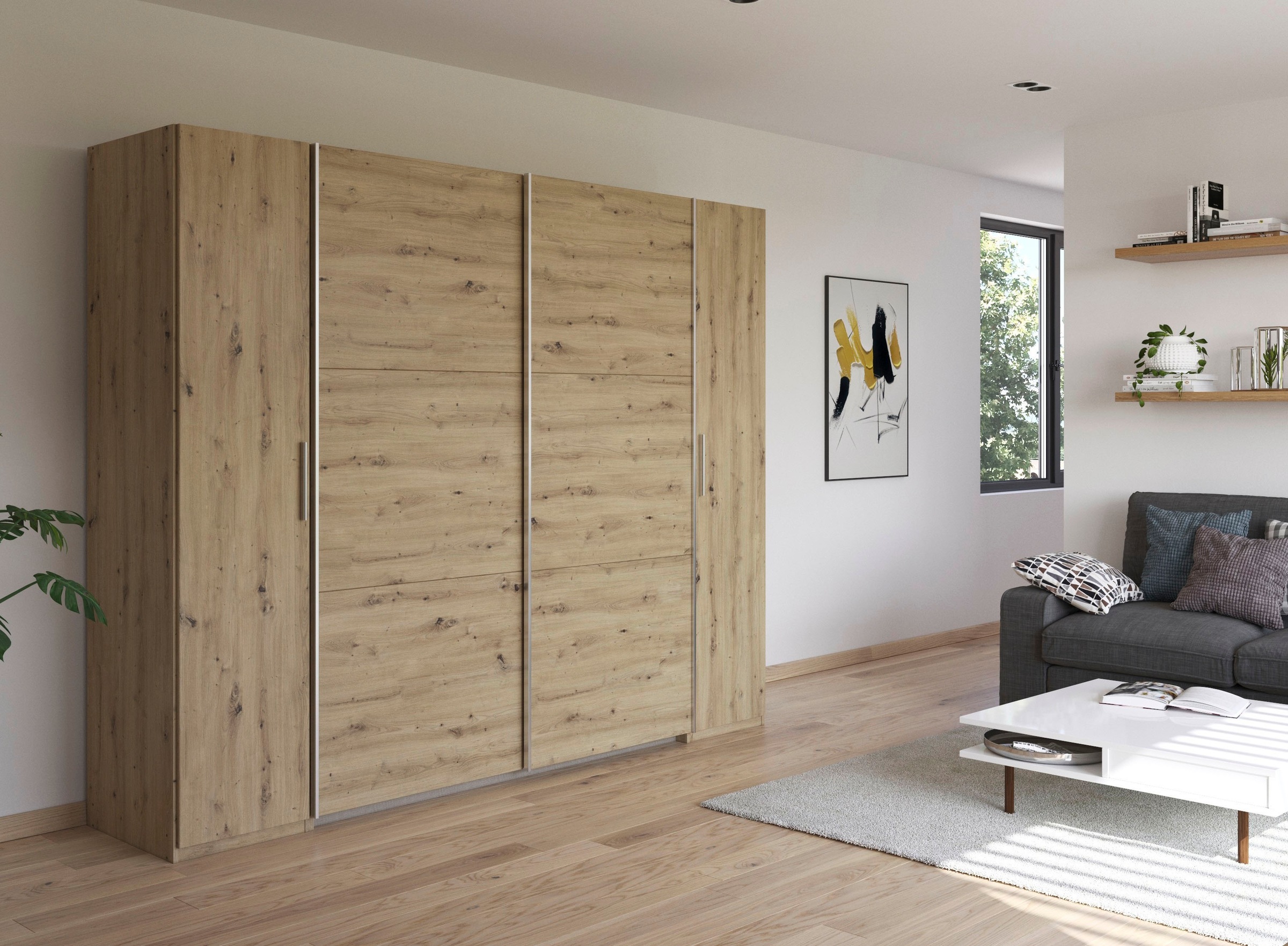 rauch Schwebetürenschrank »Kleiderschrank Drehtürenschrank Schrank Garderobe KRONACH TOPSELLER«, mit Dreh- und Schwebetüren und vielen Einlegeböden MADE IN GERMANY