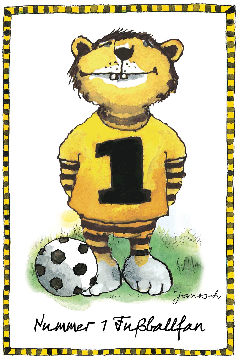LuckyLinde Leinwandbild »Der kleine Tiger - Fußballfan« Ente | Enten | Figuren | Filmfiguren | Motivationsbilder | Schriftzug | Sport | Sprüche | Tiere | Tiger | little star 1 Stk. tlg. Exklusive JANOSCH Kindermotive