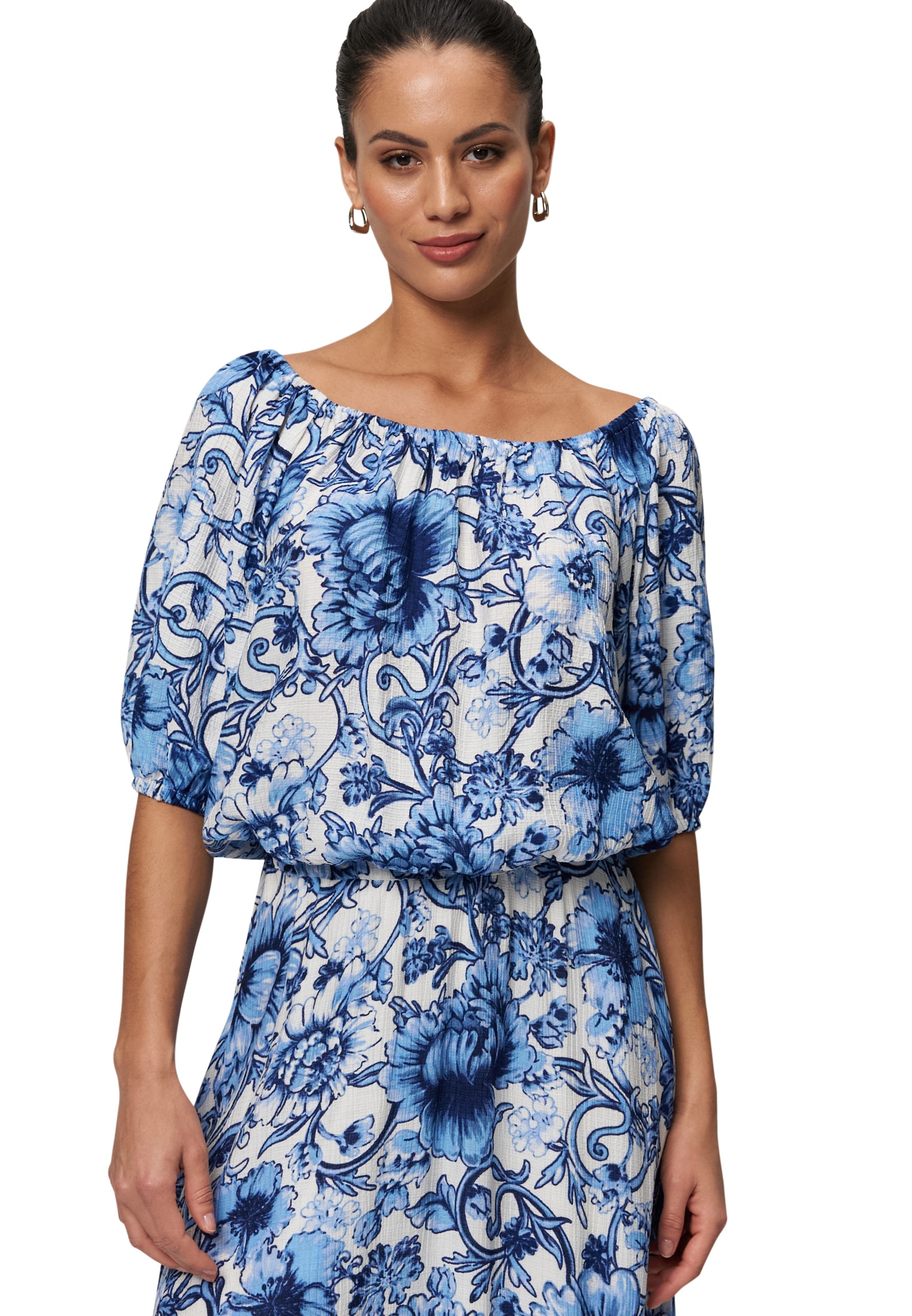 Zero Carmenbluse »Carmenbluse mit Blumendruck«