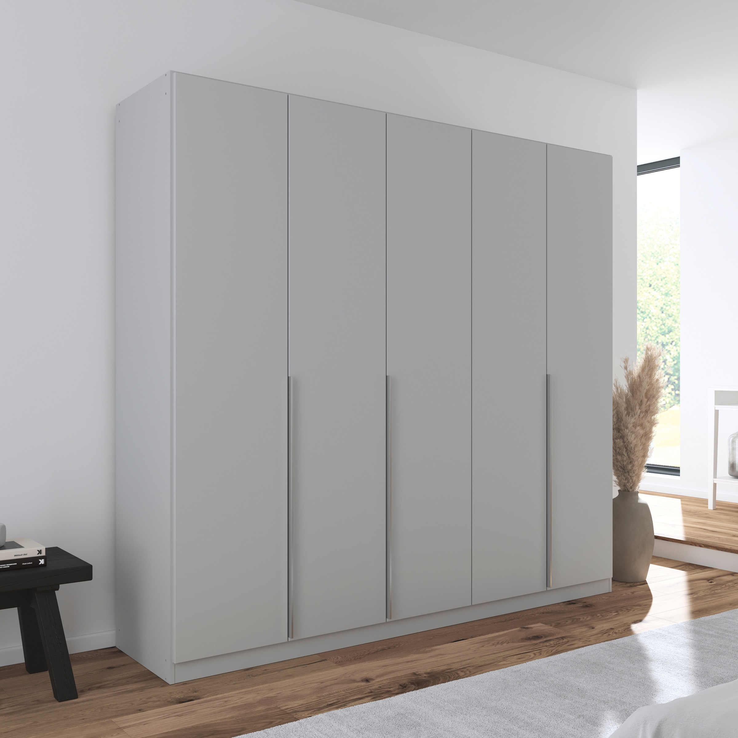 rauch Drehtürenschrank »Kleiderschrank Schrank Garderobe AGORDO TOPSELLER Schlafzimmer«, (in zwei Griff-Farben mit Dekor- oder Hochglanzfront), durchdachte Innenausstattung, in 6 Breiten und 2 Höhen MADE IN GERMANY