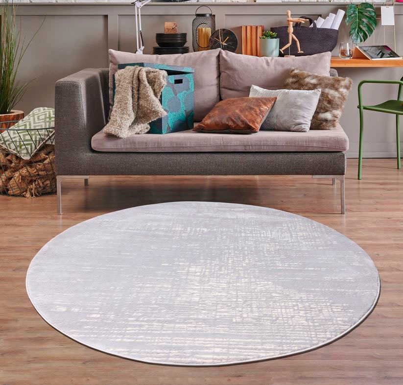 OTTO home Teppich »Ariano, dezenter Glanz mit Hoch-Tief-Struktur« rund 12 mm Höhe Vintage Design, Schrumpf Carving-Effekt, Wohnzimmer, Schlafzimmer