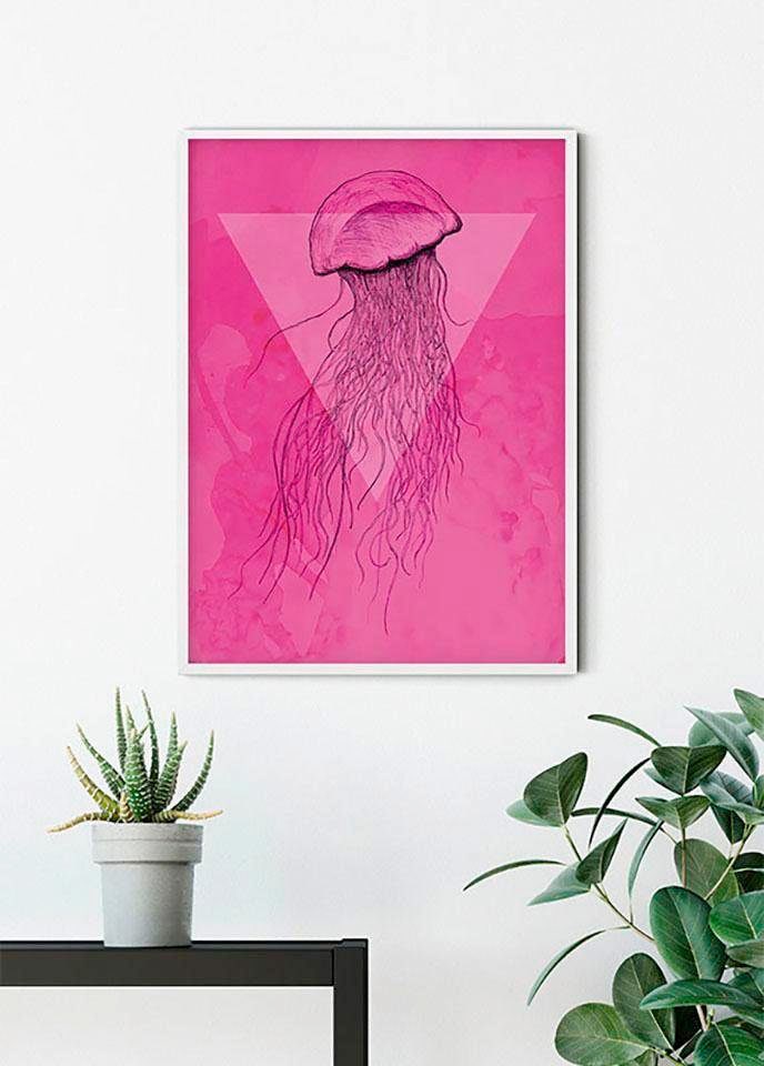 Komar Bild »Jellyfish Pink« Tiere 1 Stk. tlg. Wandbild zur Dekoration - ohne Rahmen