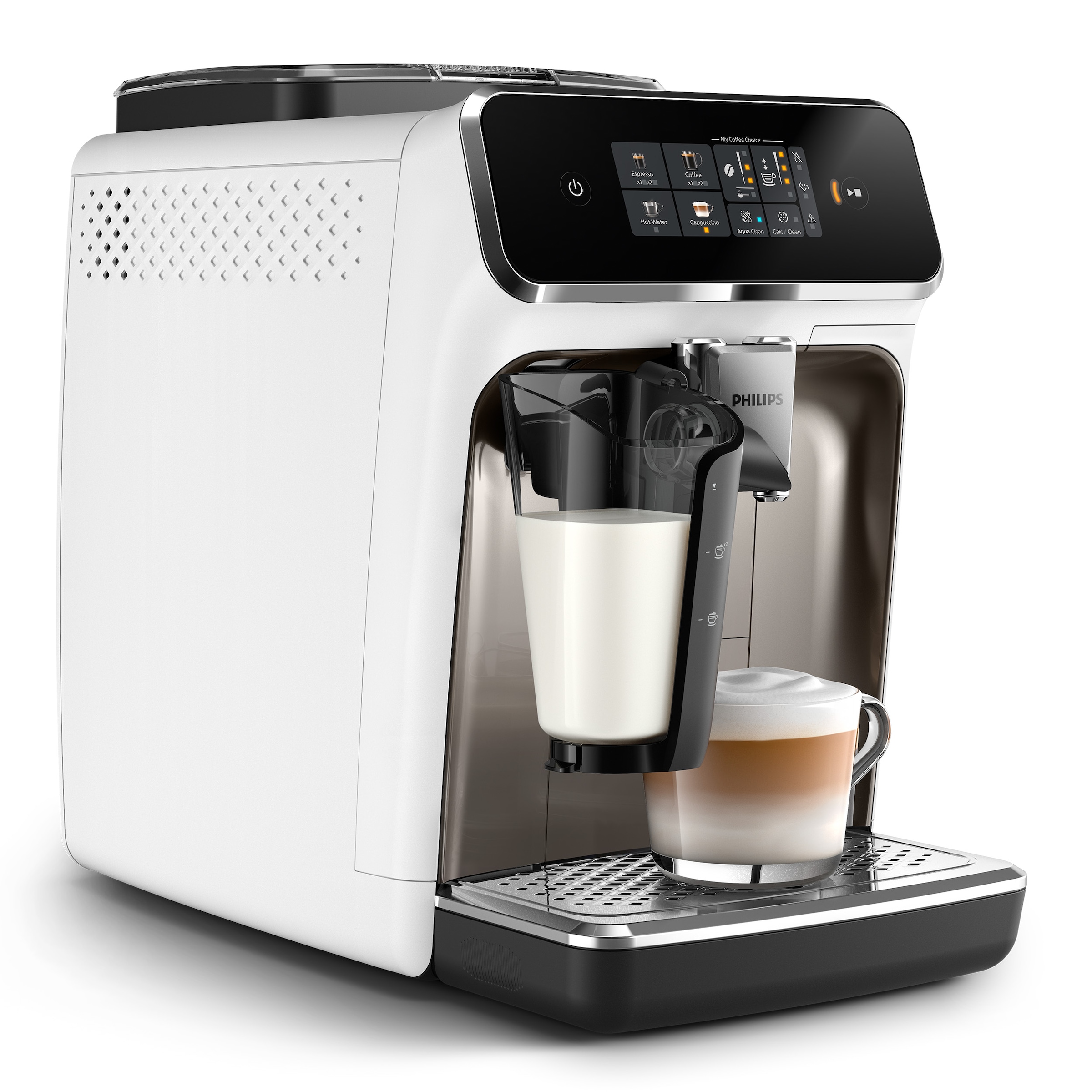 Series«, Weiß »EP2333/40 3 2300 Philips Kaffeespezialitäten, Jahren mit mit Garantie Kaffeevollautomat LatteGo-Milchsystem, Chrom XXL 4 und