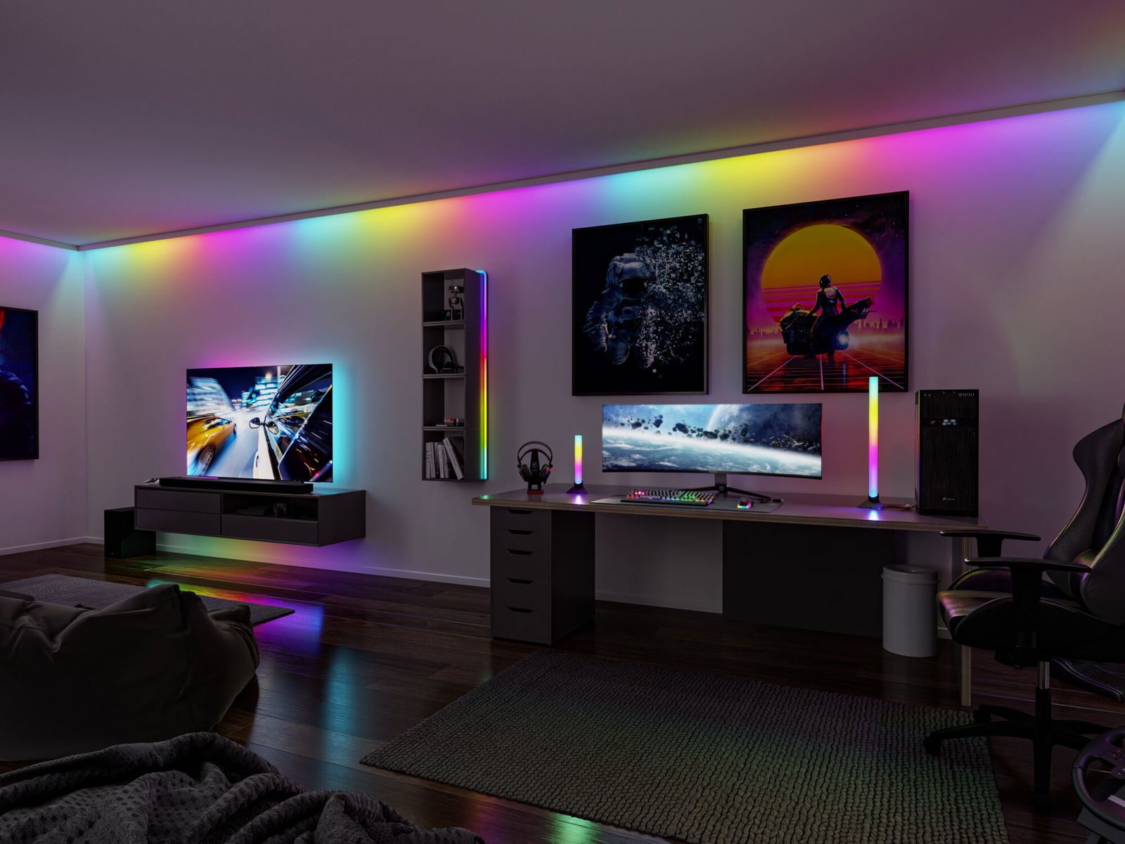 Paulmann LED-Lichterschlauch »Entertain LED Schlauch Black Neon RGB+« Farbwechsler & Farbsteuerung & Dimmer