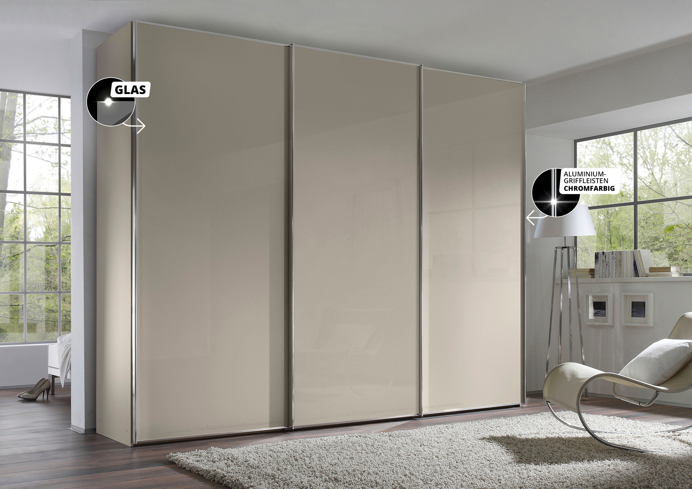 STAUD Schwebetürenschrank »Sinfonie Plus, edles Design in hochwertiger Qualität, Made in Germany« Mit vier verschiedenen Ausstattungsvarianten