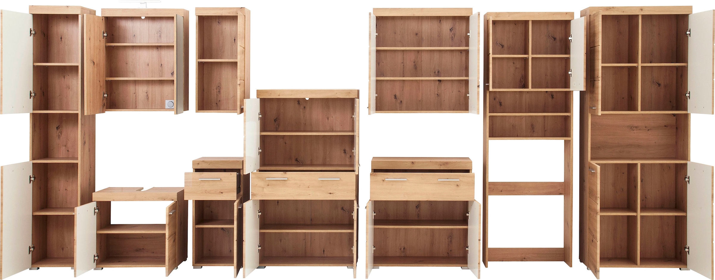 welltime Unterschrank »Avena«, Badezimmerkommode mit 1 Schublade und 1 Tür - Maße (B/T/H) 37/31/79 cm