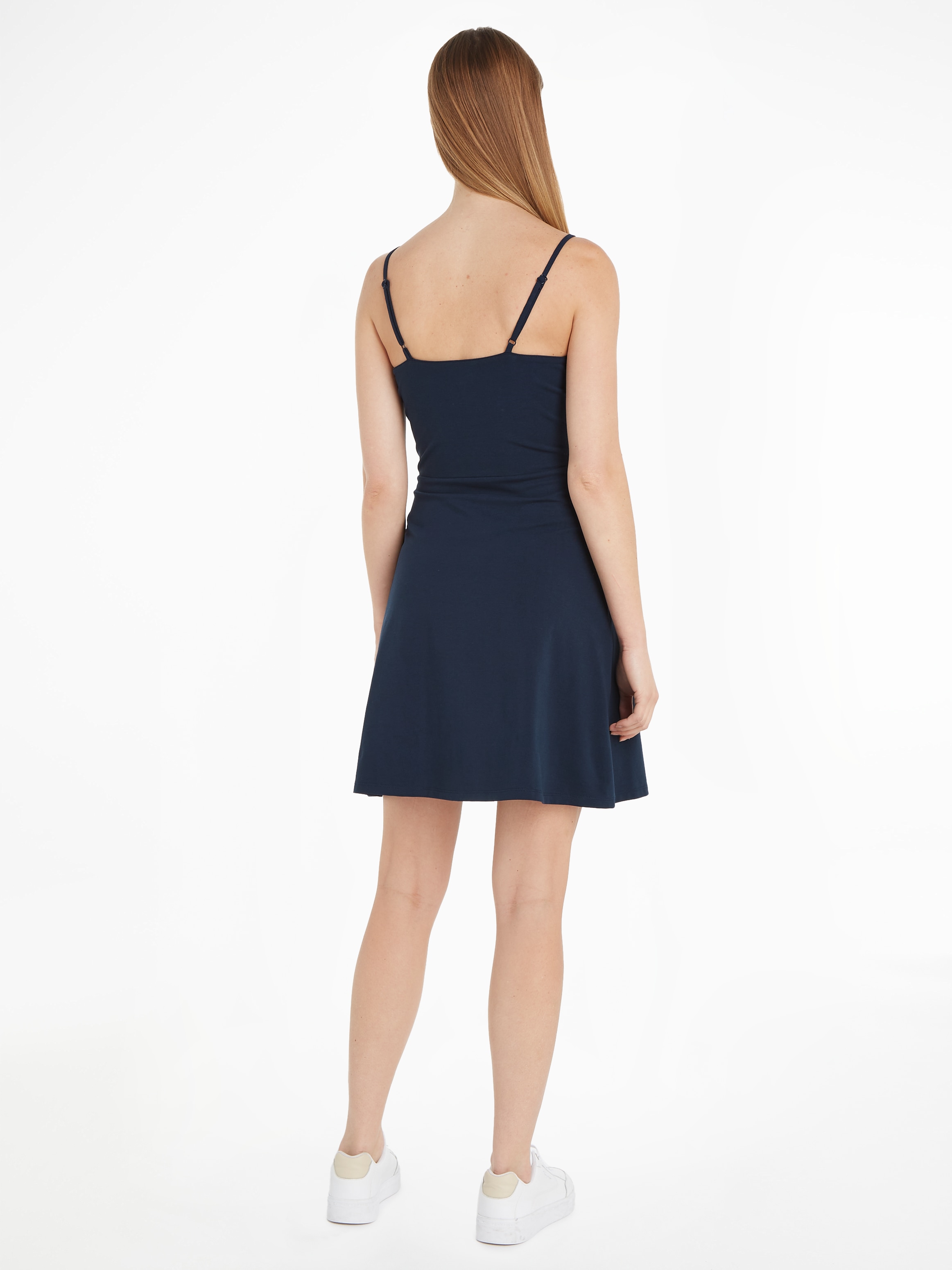 Tommy Jeans Spaghettikleid »TJW ESSENTIAL STRAP FLARE DRESS«, mit verstellbaren Spaghettiträgern
