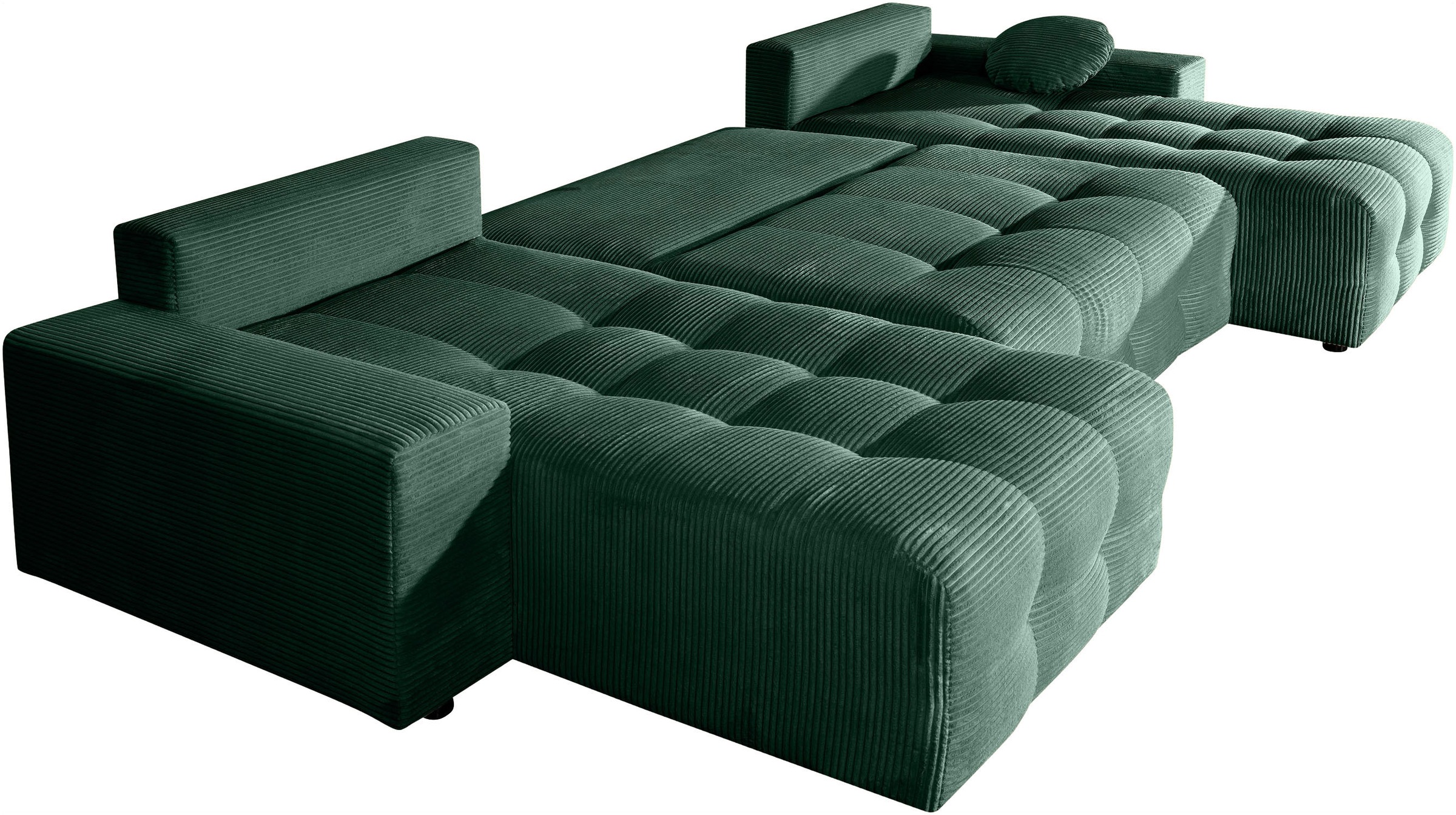 OTTO home Wohnlandschaft »Jessy U-Form, B: 313 cm, in Cord & weiteren Bezügen« Schlaffunktion, Bettkasten, Tonnentaschenfederkern-Polsterung