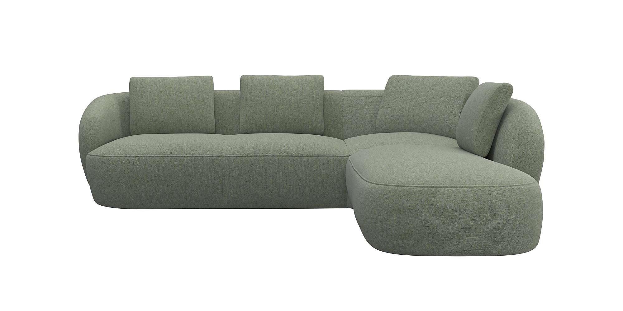 Ecksofa »Torino, rund, L-Form, Sofa-Ecke mit Ottomane«, Modernes, organisches...