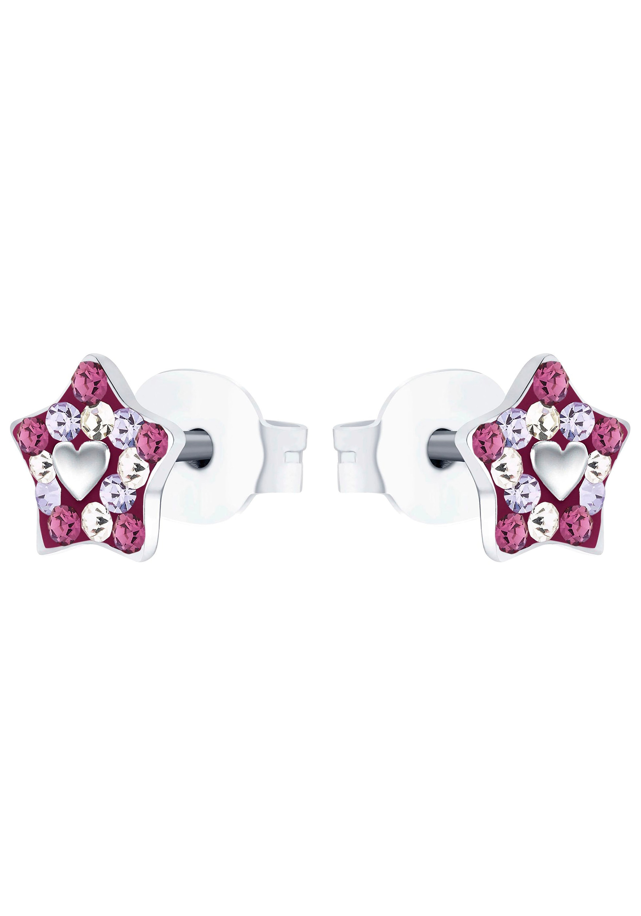 Prinzessin Lillifee Paar Ohrstecker »Stern mit Herz, 2035299«, mit Preciosa Crystal