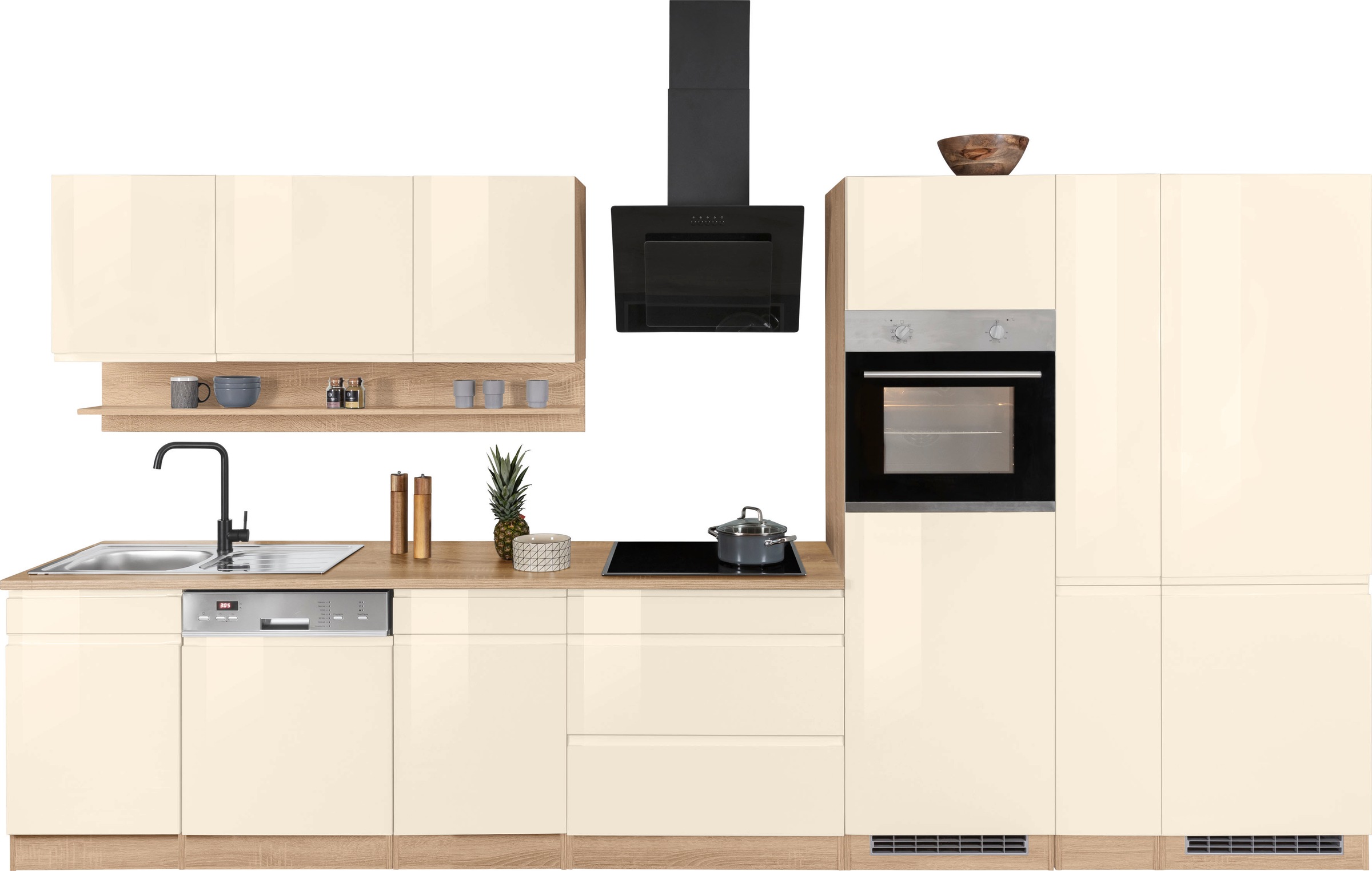 KOCHSTATION Küchenzeile »KS-Virginia« Breite 390 cm, ohne E-Geräte