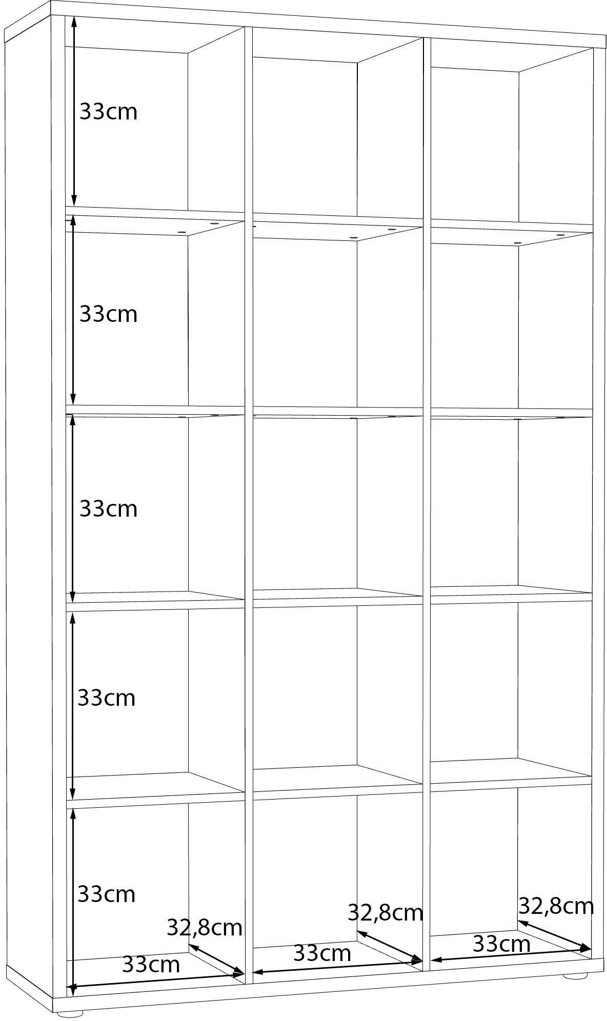 FORTE Standregal »Mauro, Raumteiler, sorgt für Stil und Ordnung« B/H/T ca: 107/176/ 32cm,  5 Fächer, Jedes Fach ist bis zu 5 kg belastbar, Fachgröße 33x33cm