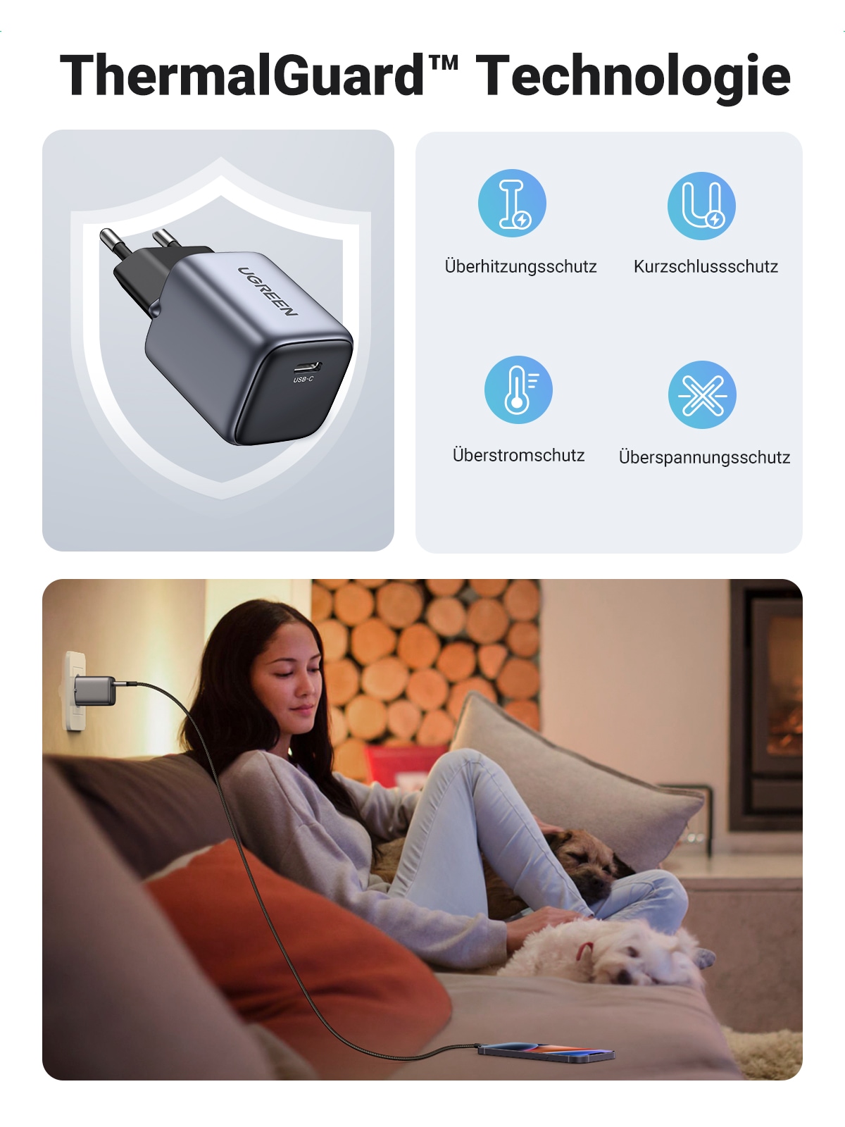 UGREEN USB-Ladegerät »Nexode Mini 30W PD GaN Tech Charger CD319«, (1 St.)