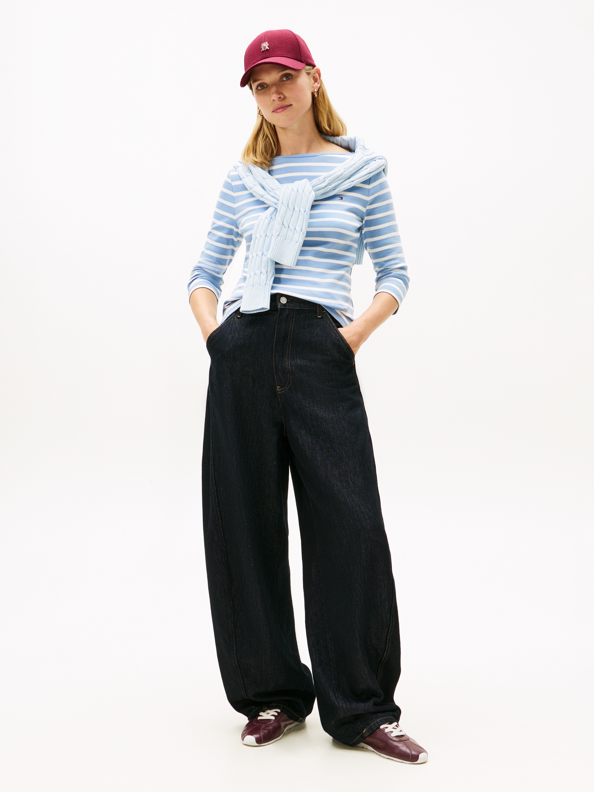 Tommy Hilfiger 3/4-Arm-Shirt »NEW CODY BOAT-NECK« Baumwolle, U-Boot-Ausschnitt, Slim Fit