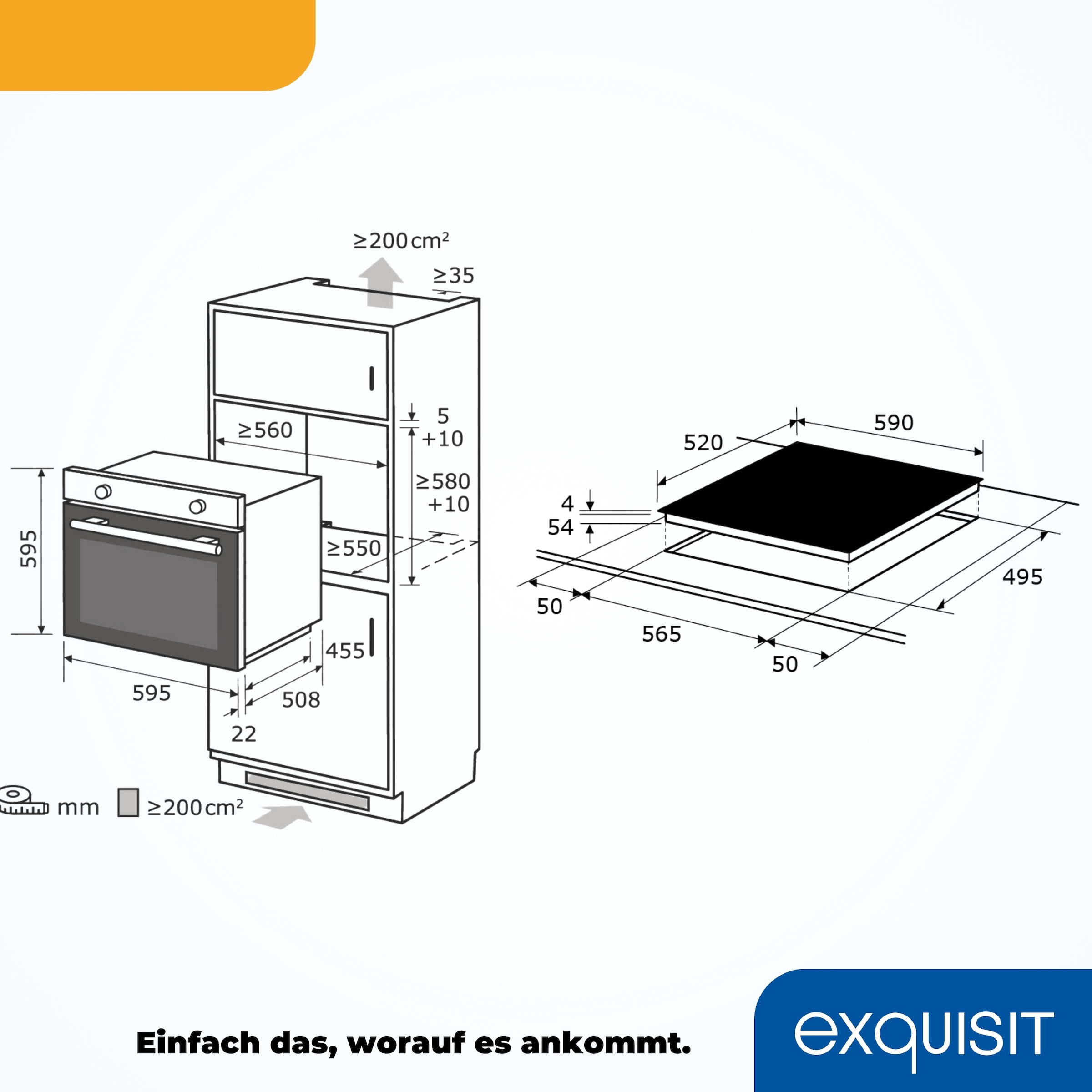 exquisit Backofen-Set »EBE257-H-020 schwarz« Set, 2 Stk. tlg.