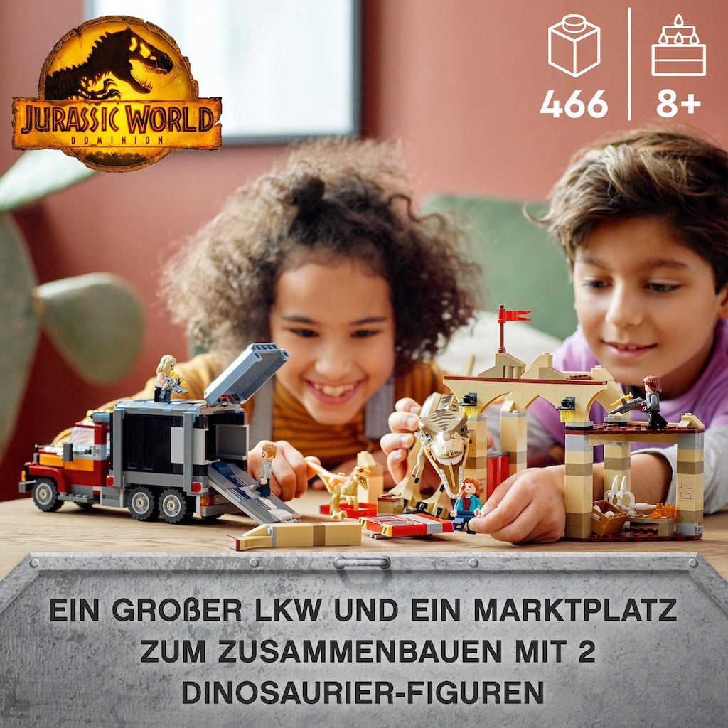 LEGO® Konstruktionsspielsteine »T. Rex & Atrociraptor: Dinosaurier-Ausbruch (76948)«, (466 St.), LEGO® Jurassic World