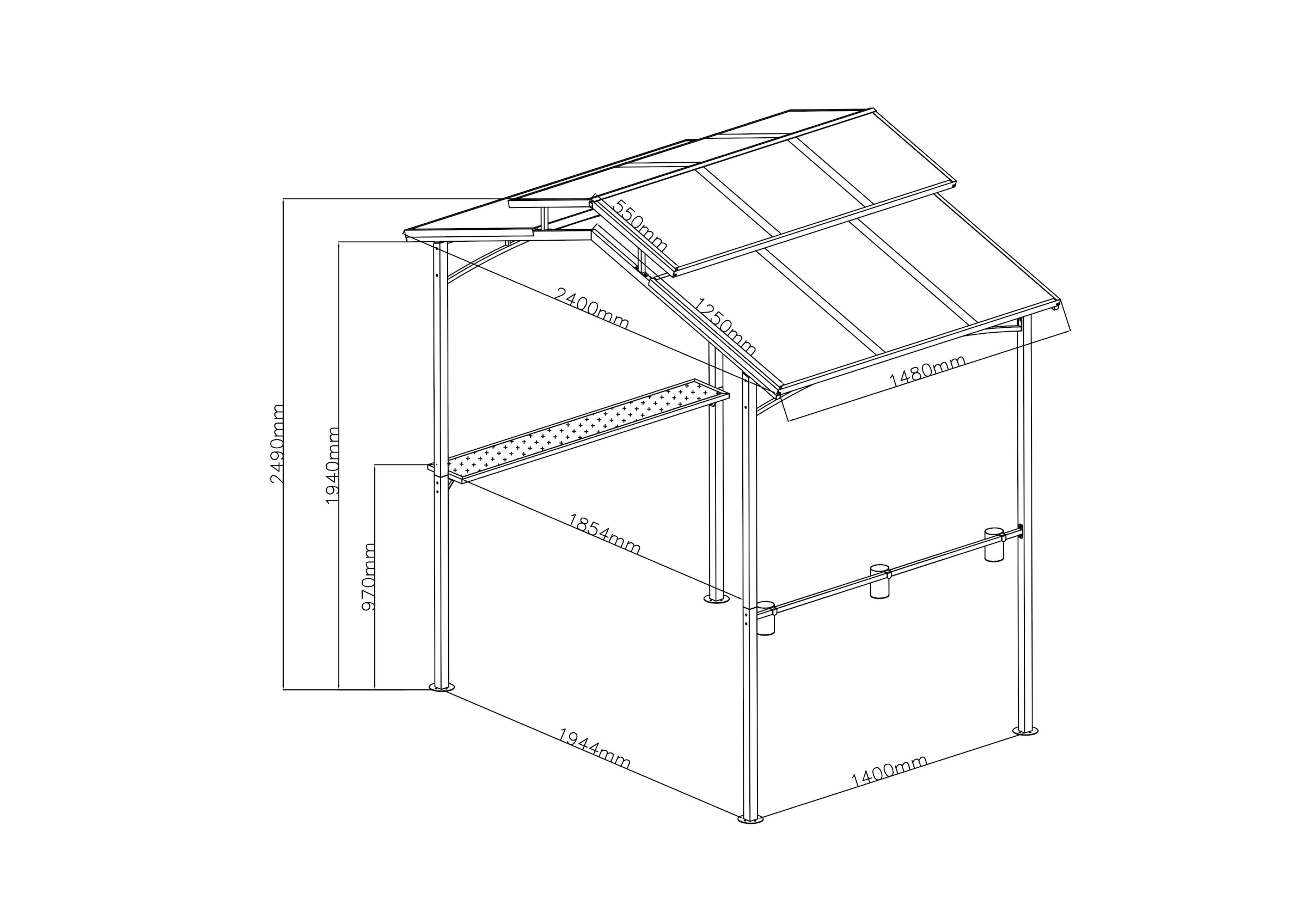 KONIFERA Grillpavillon »Manhattan« BxT: 240x150 cm