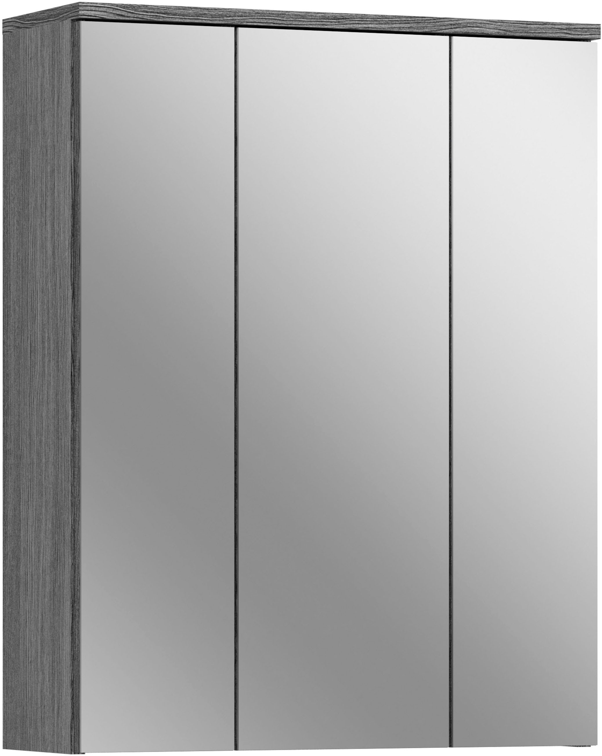 welltime Badezimmerspiegelschrank »LUCCA, TOPSELLER!, Breite 60cm, 3 Spiegeltüren, 9 Fächer, 6 Fachböden«, Badmöbel, Badschrank, Schrank, Wandschrank, Bad, Badezimmer