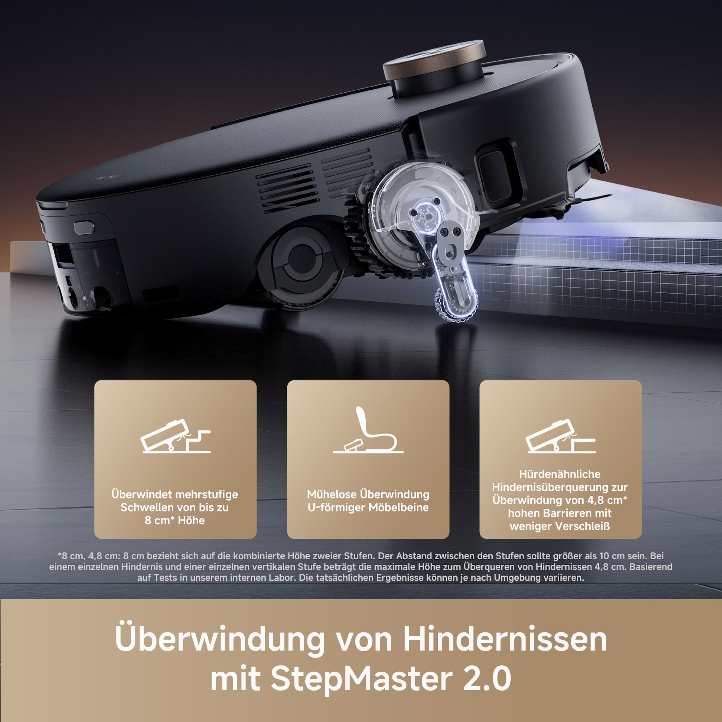 Mova Nass-Trocken-Saugroboter »Z60 Ultra Roller Complete«, Warmwasser-Wischsystem, Rollenmopp, überwindet Hindernisse, 28.000 Pa