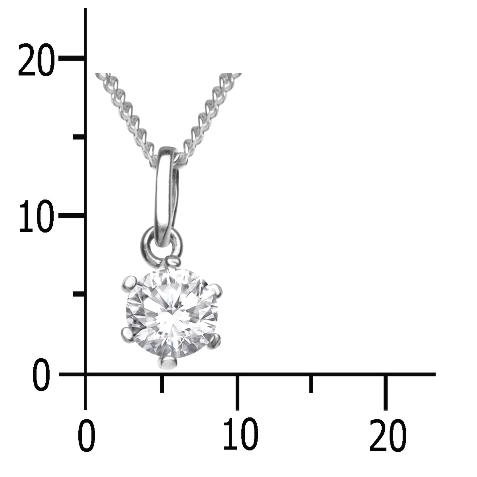 OSTSEE-SCHMUCK Kette mit Anhänger »- Folina 6 mm - Silber 925/000 - Zirkonia«