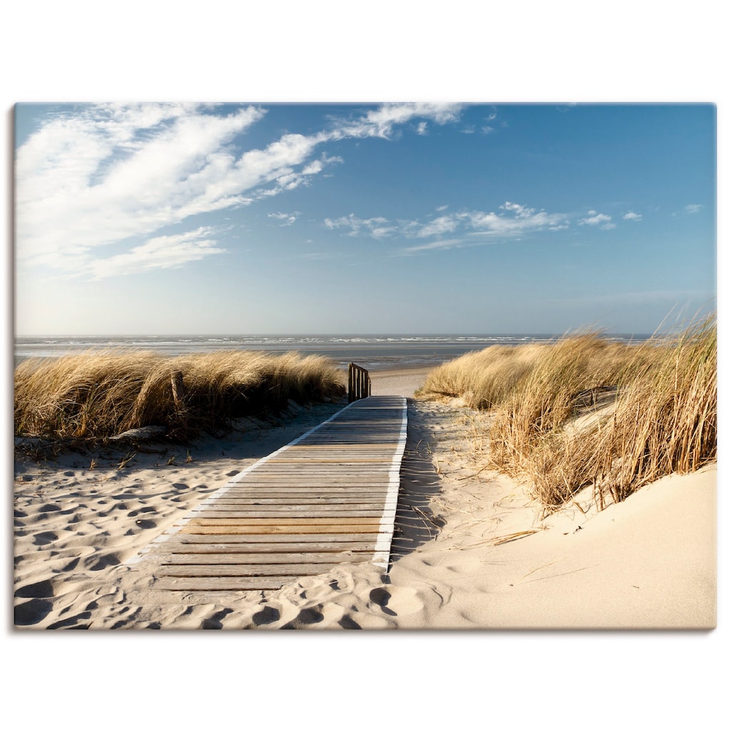 Artland Wandbild »Nordseestrand auf Langeoog - Steg«, Strand, (1 St.)