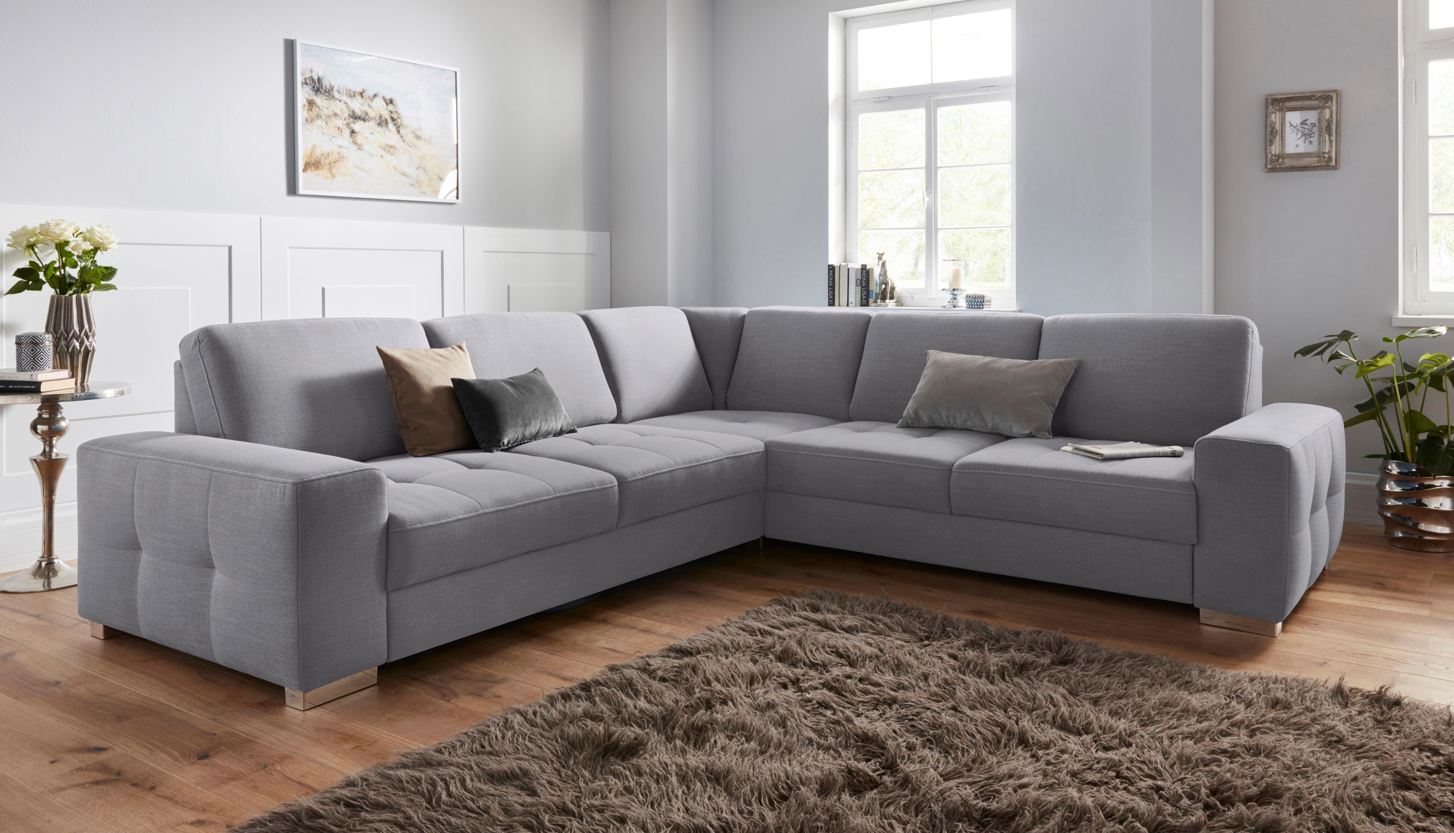 sit&more Ecksofa "Santorini L-Form" mit Federkern und Sitztiefenverstellung, wahlweise mit Schlaffunktion