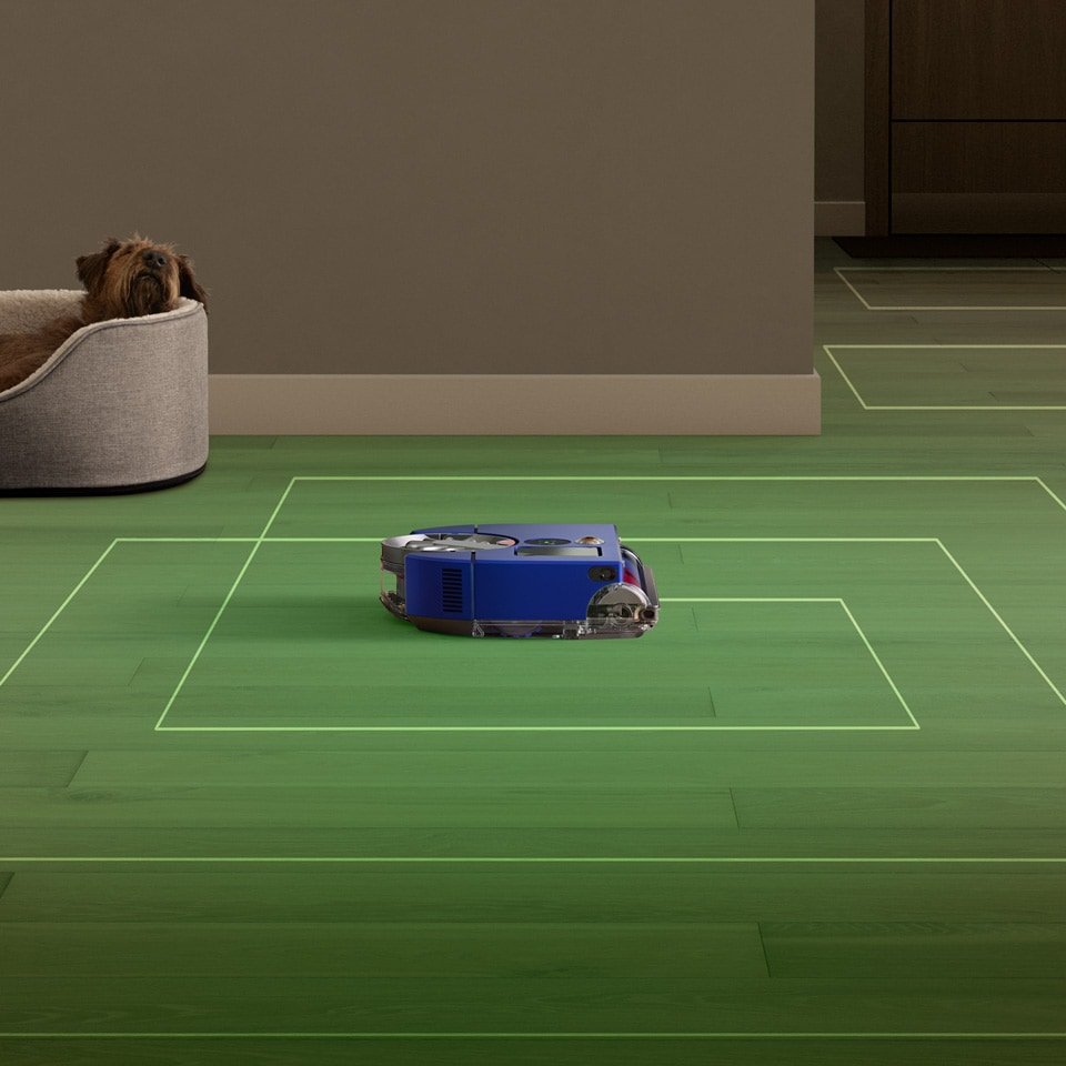 DYSON Saugroboter »Dyson 360 Vis Nav™, 360° Kamerasystem« HEPA-Filter, beutellos, 9,9cm flach